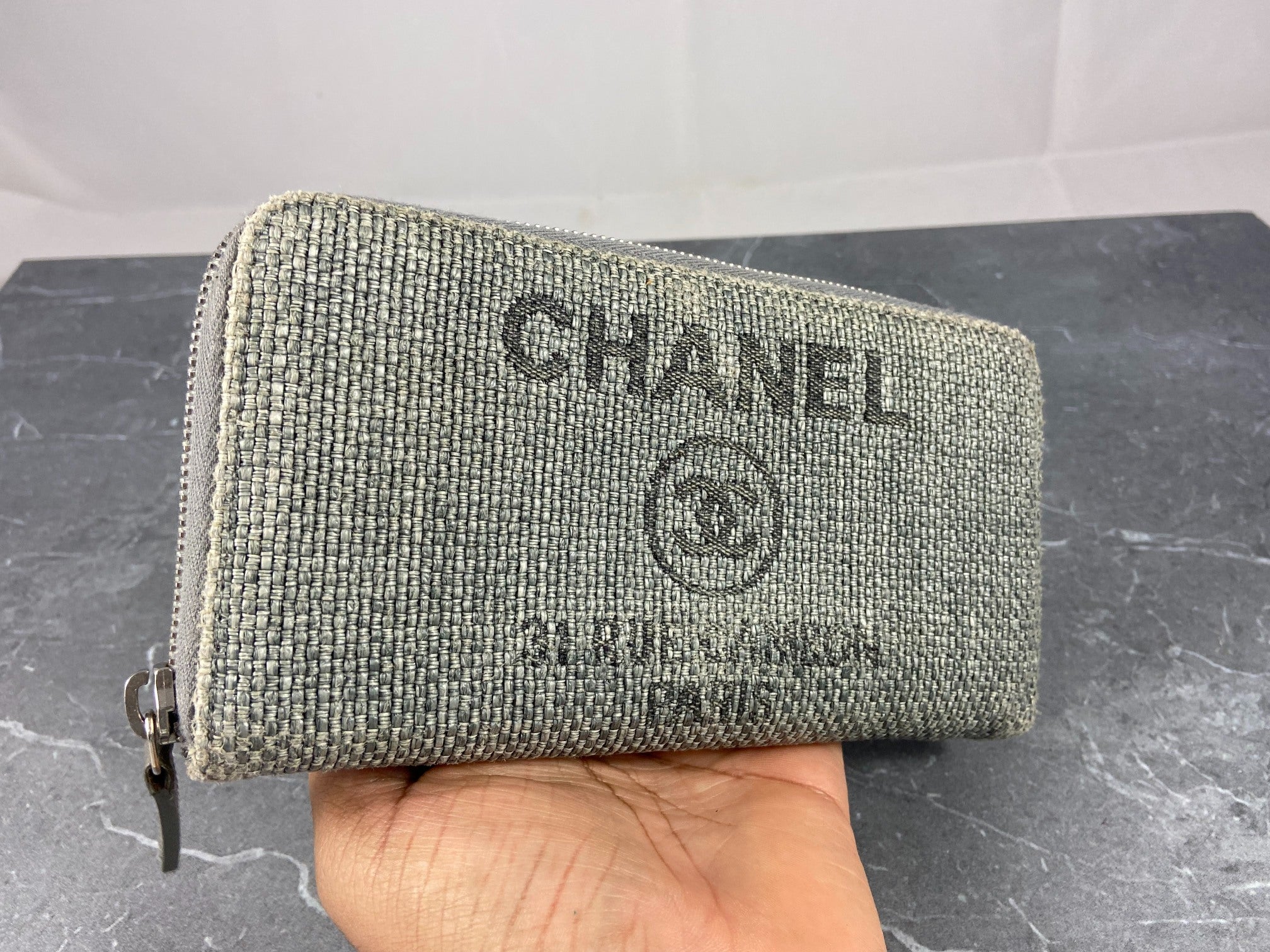 Chanel Deauville Zippy Wallet Grey