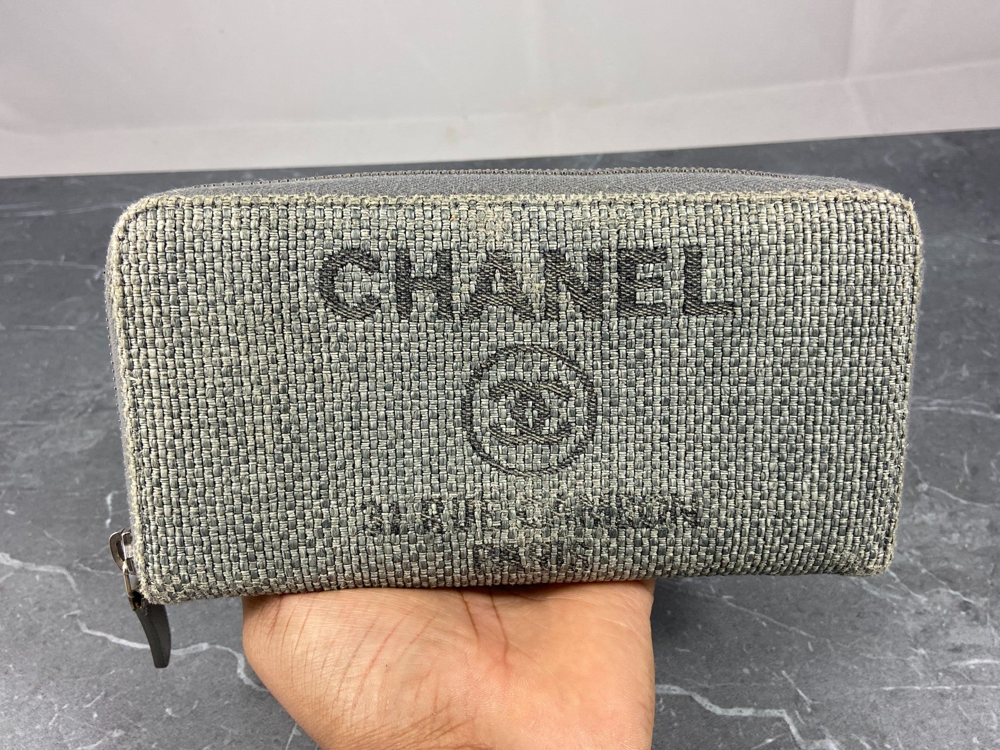 Chanel Deauville Zippy Wallet Grey