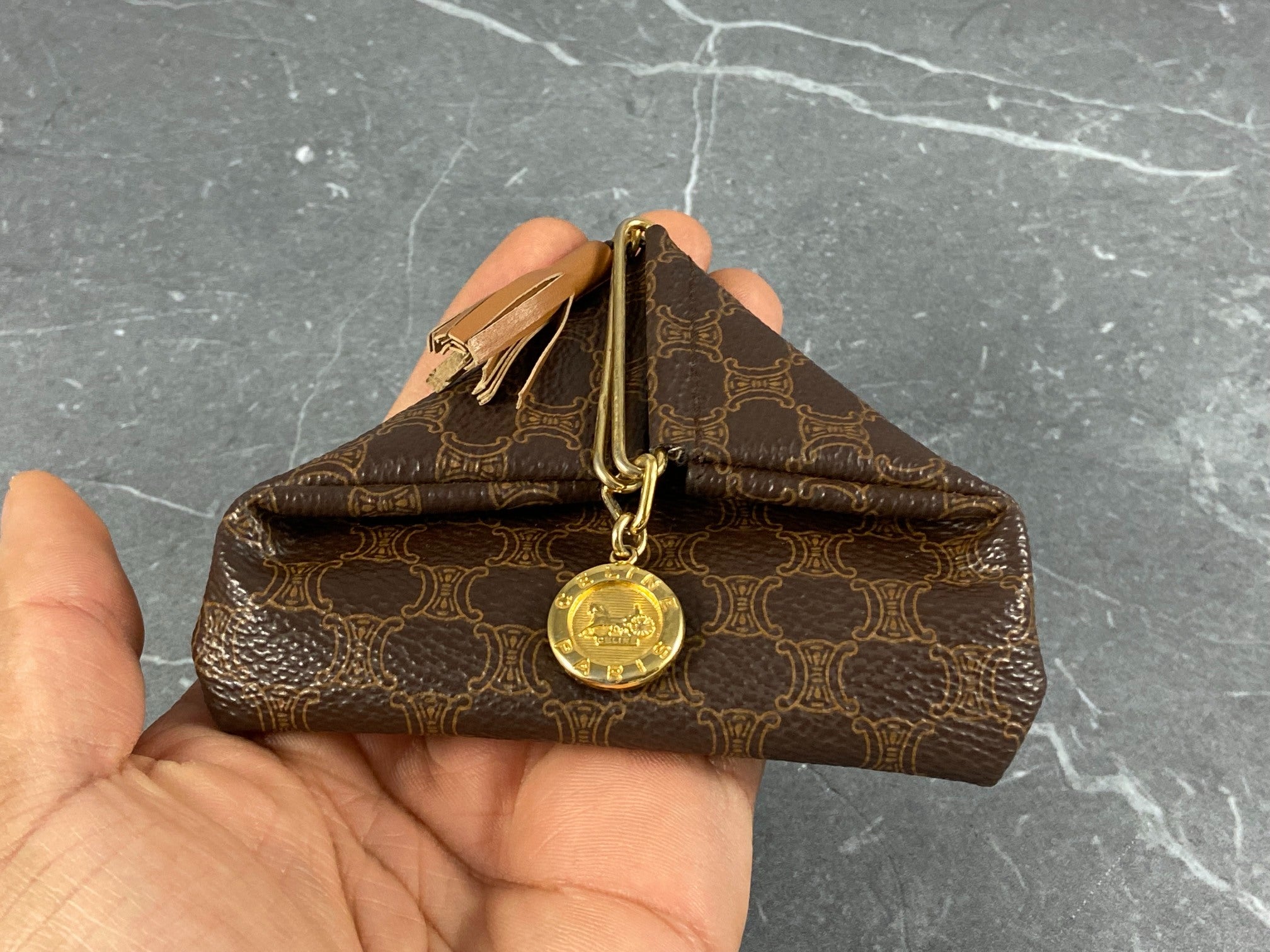 Celine Macadam Coin Purse Brown