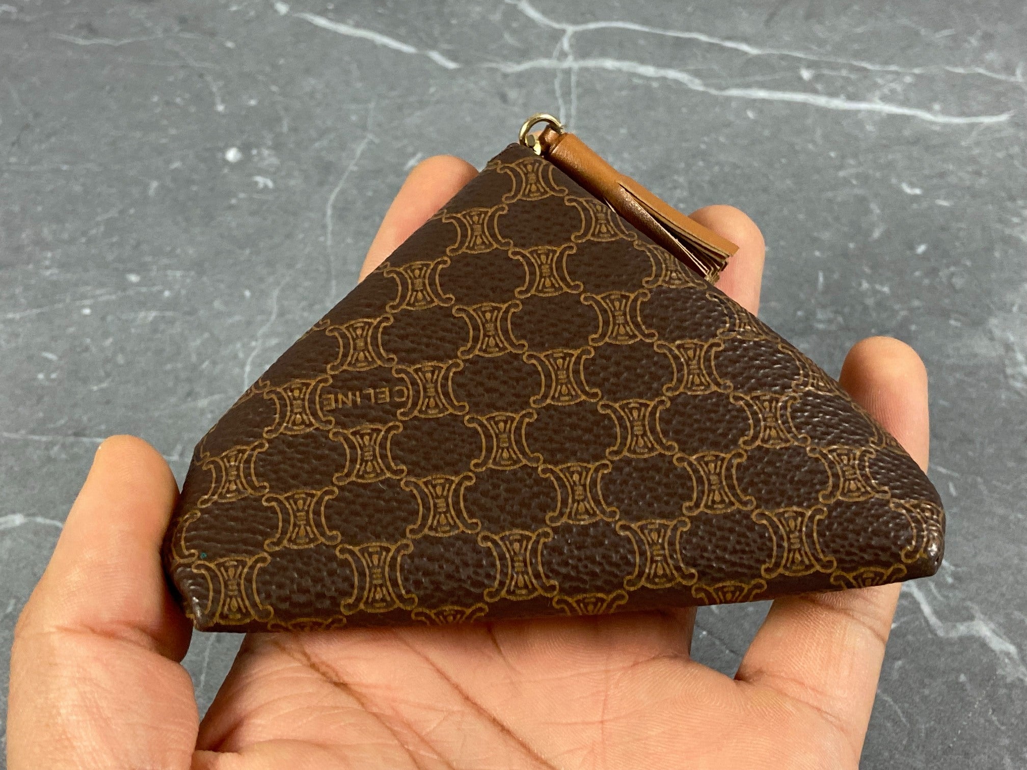 Celine Macadam Coin Purse Brown