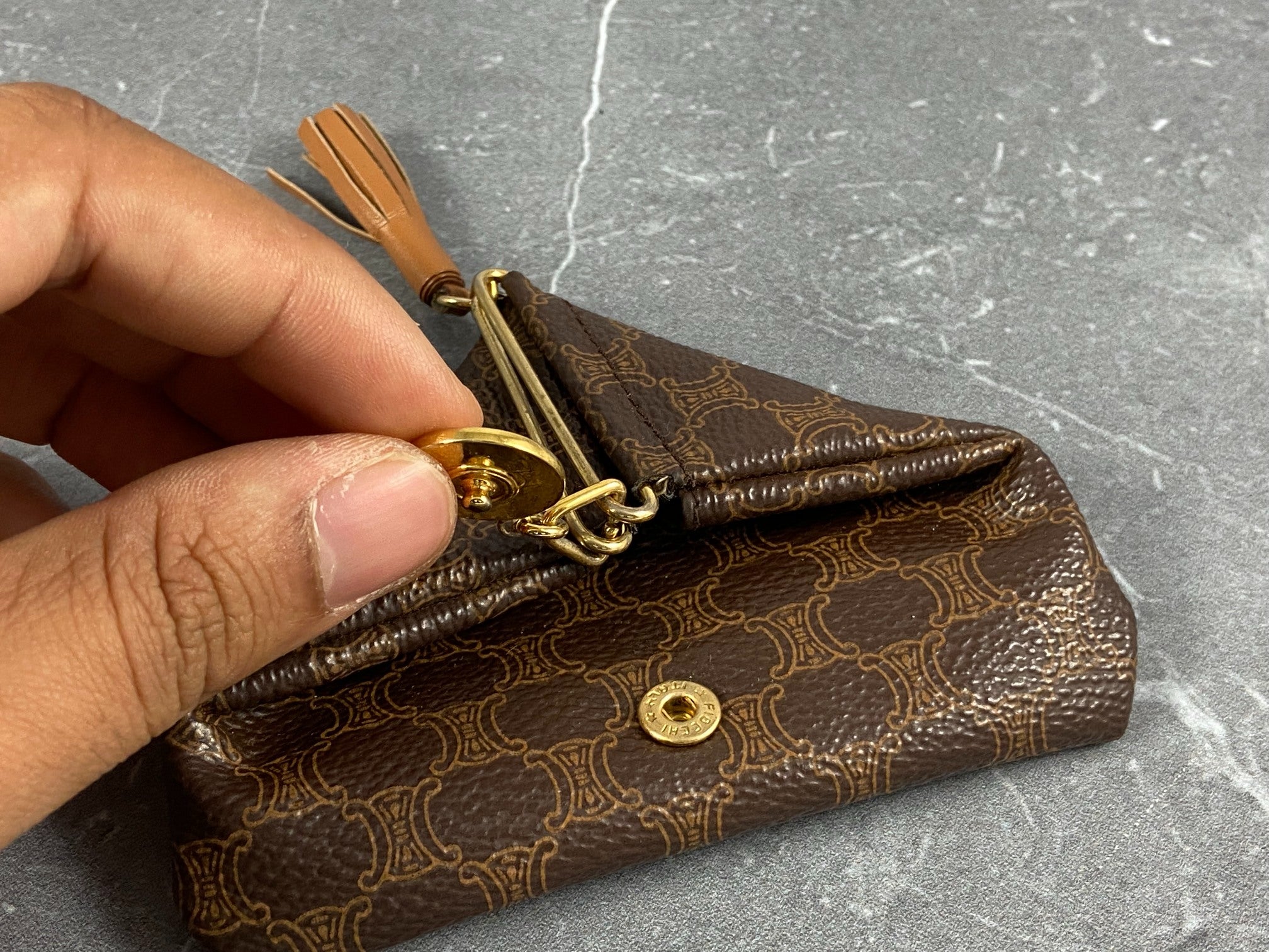 Celine Macadam Coin Purse Brown