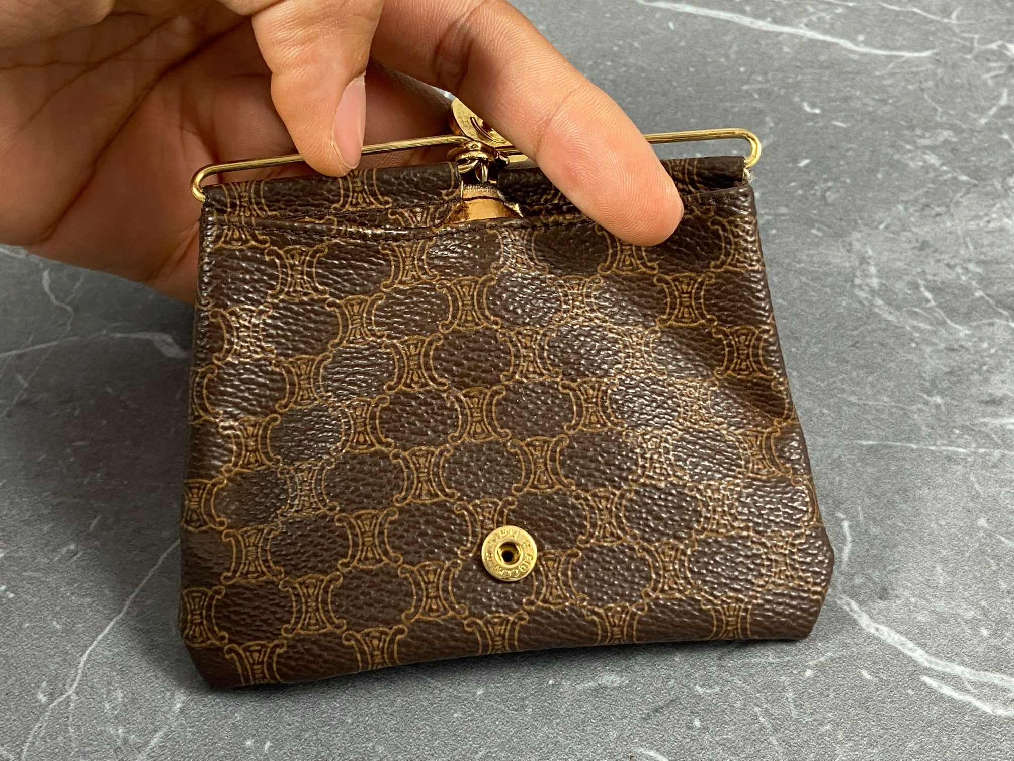 Celine Macadam Coin Purse Brown