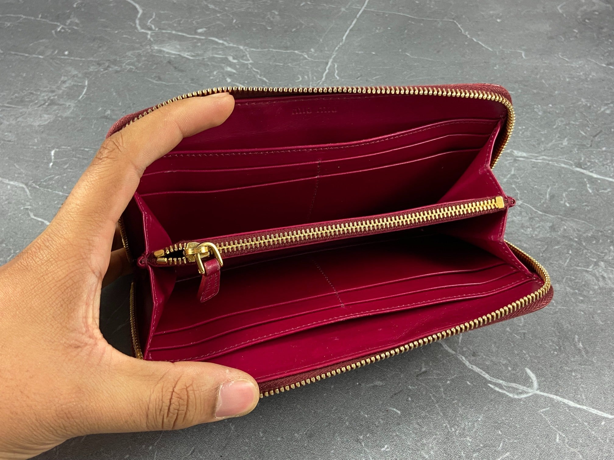 Miu Miu Long Zippy Wallet Pink Crocodile Pattern