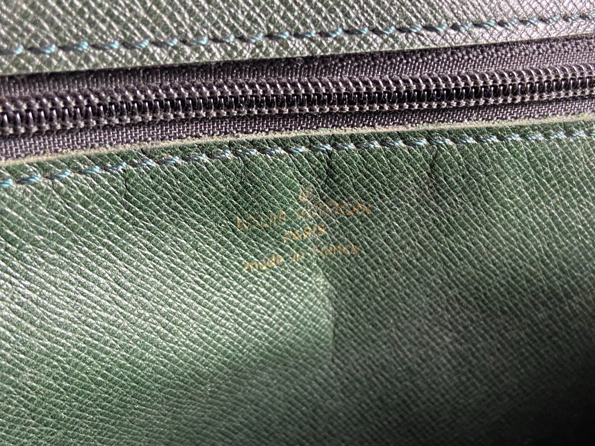 Louis Vuitton Volga Laptop Bag Green Taiga Leather