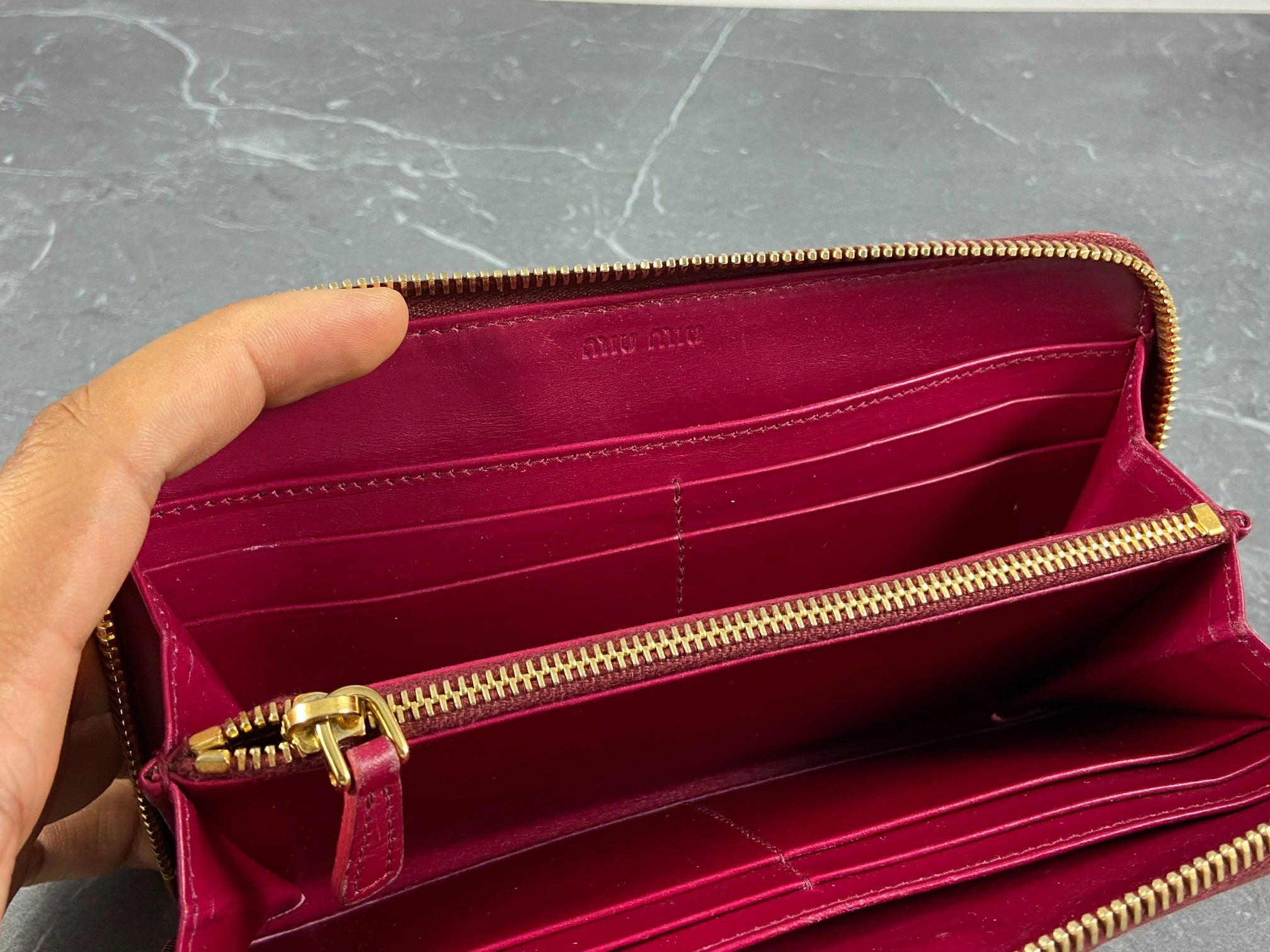 Miu Miu Long Zippy Wallet Pink Crocodile Pattern