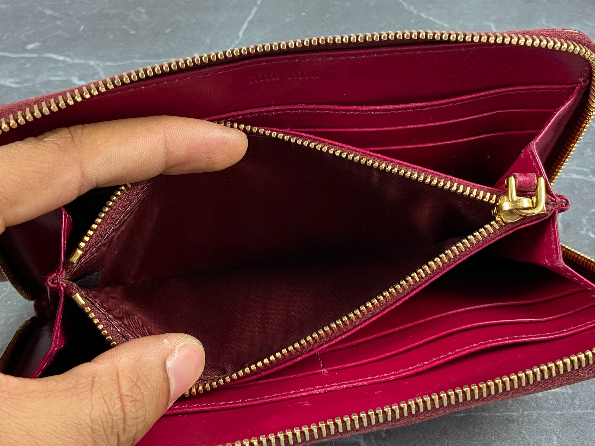 Miu Miu Long Zippy Wallet Pink Crocodile Pattern