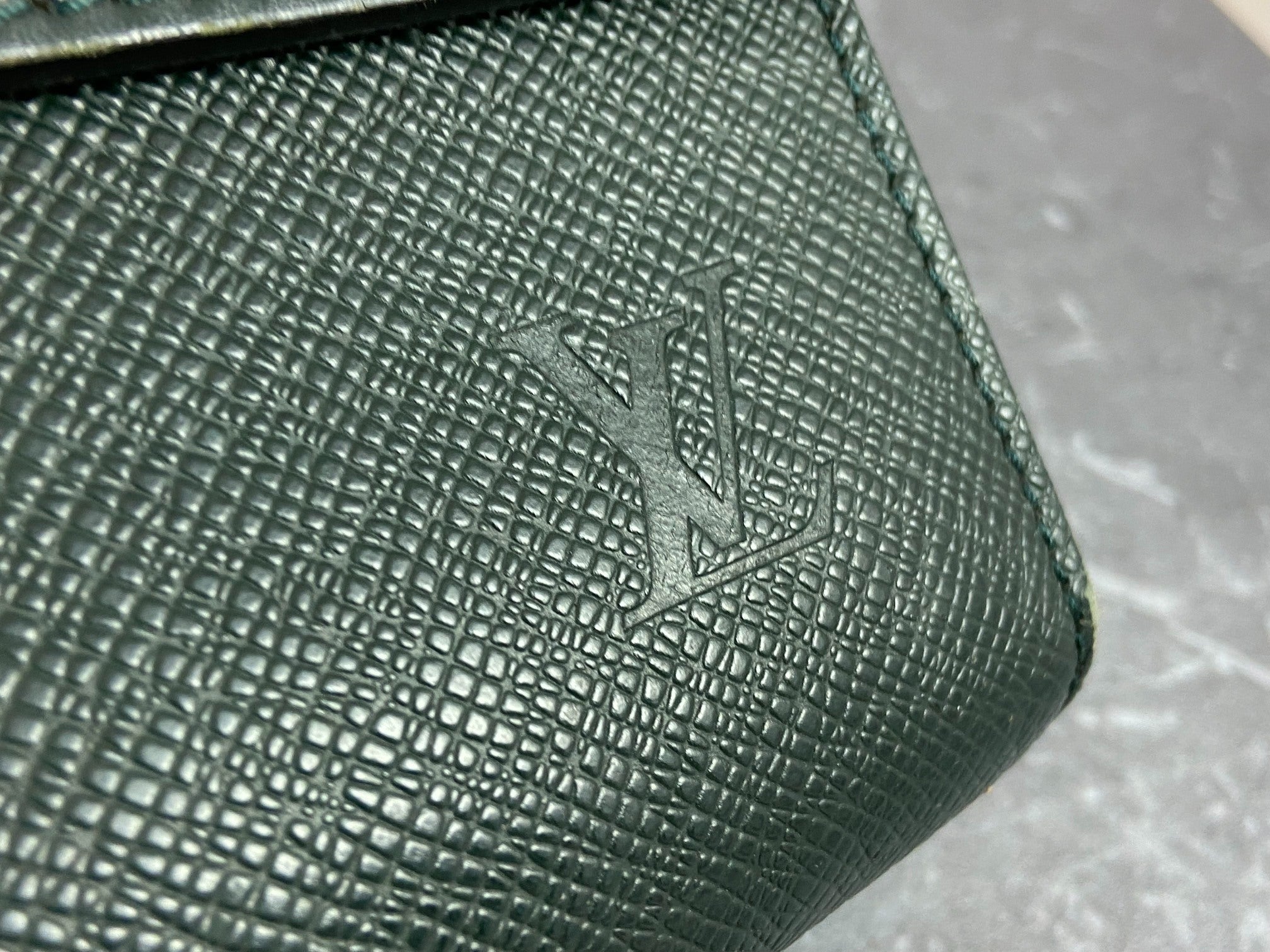 Louis Vuitton Volga Laptop Bag Green Taiga Leather