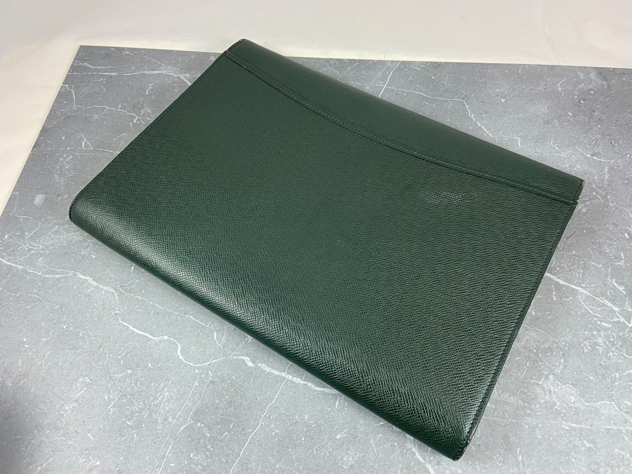 Louis Vuitton Volga Laptop Bag Green Taiga Leather