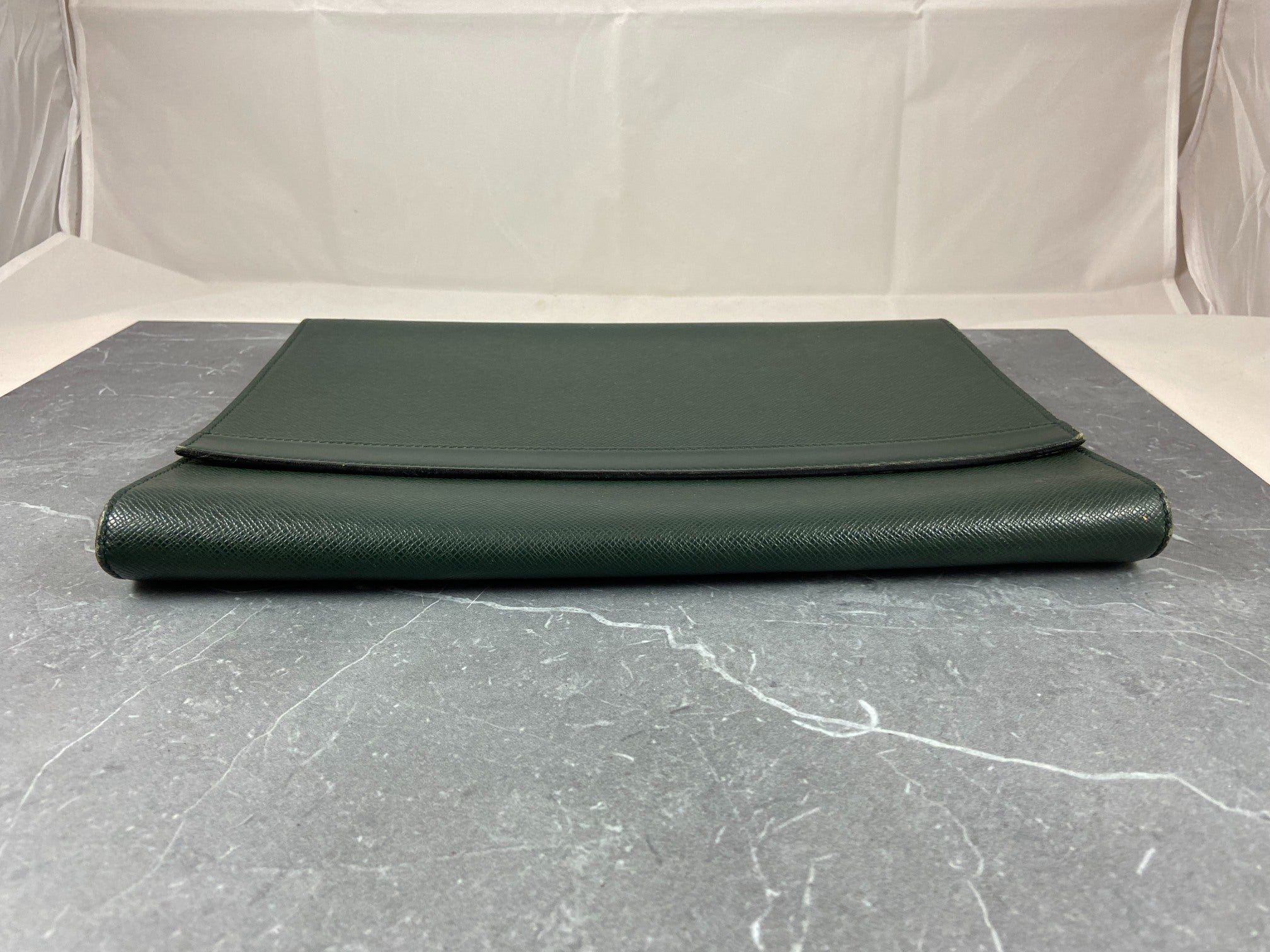 Louis Vuitton Volga Laptop Bag Green Taiga Leather