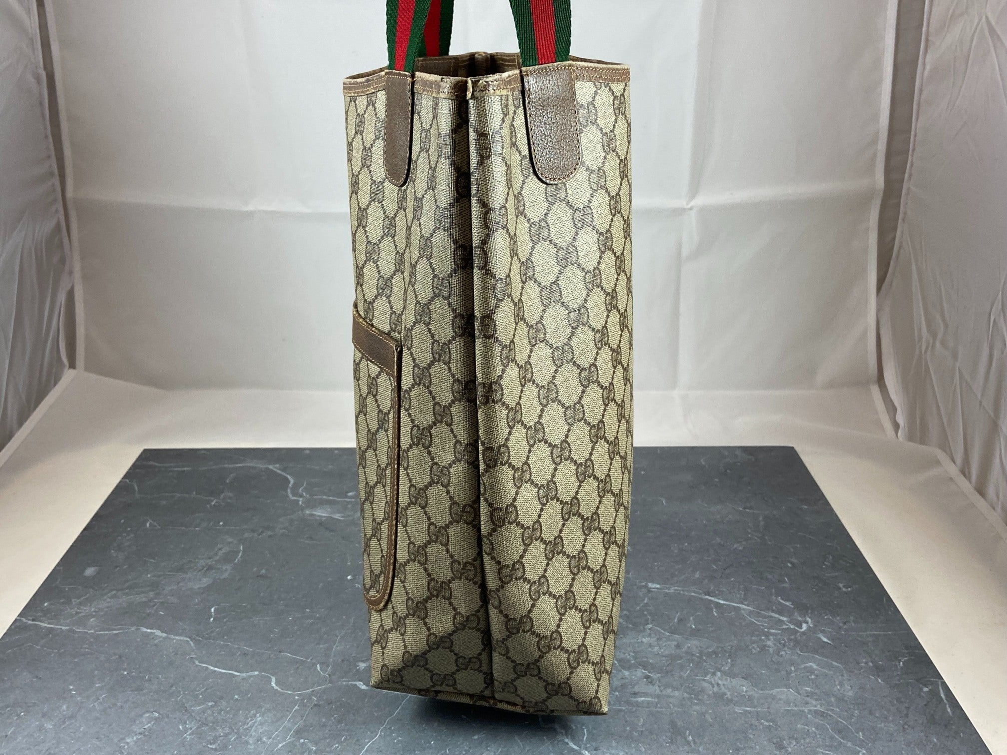 Gucci Sherry Line Hand / Tote Bag Beige GG Supreme Canvas