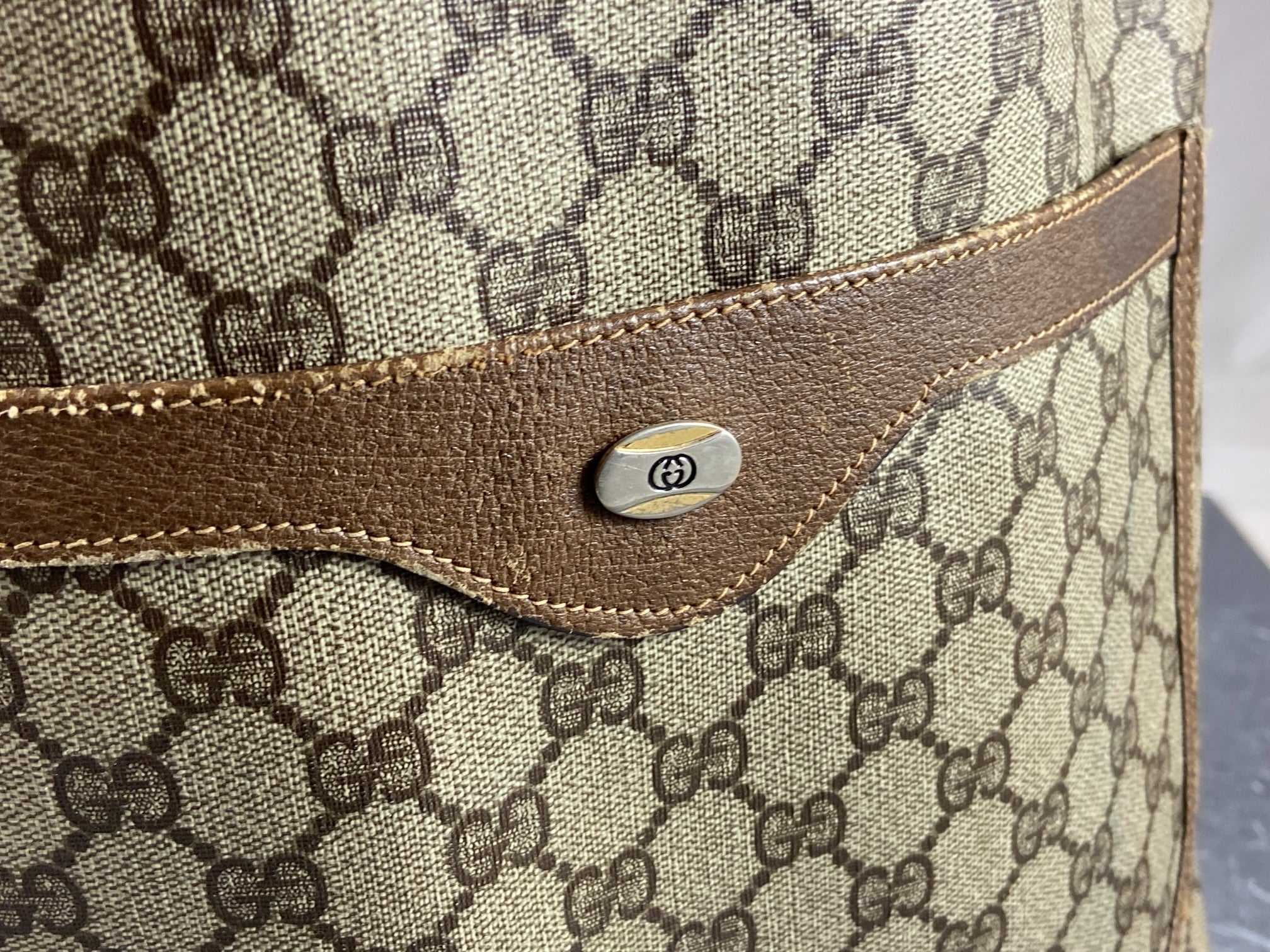 Gucci Sherry Line Hand / Tote Bag Beige GG Supreme Canvas