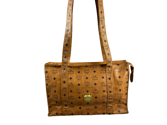 MCM Hand / Tote Bag Beige Visetos Cognac Monogram