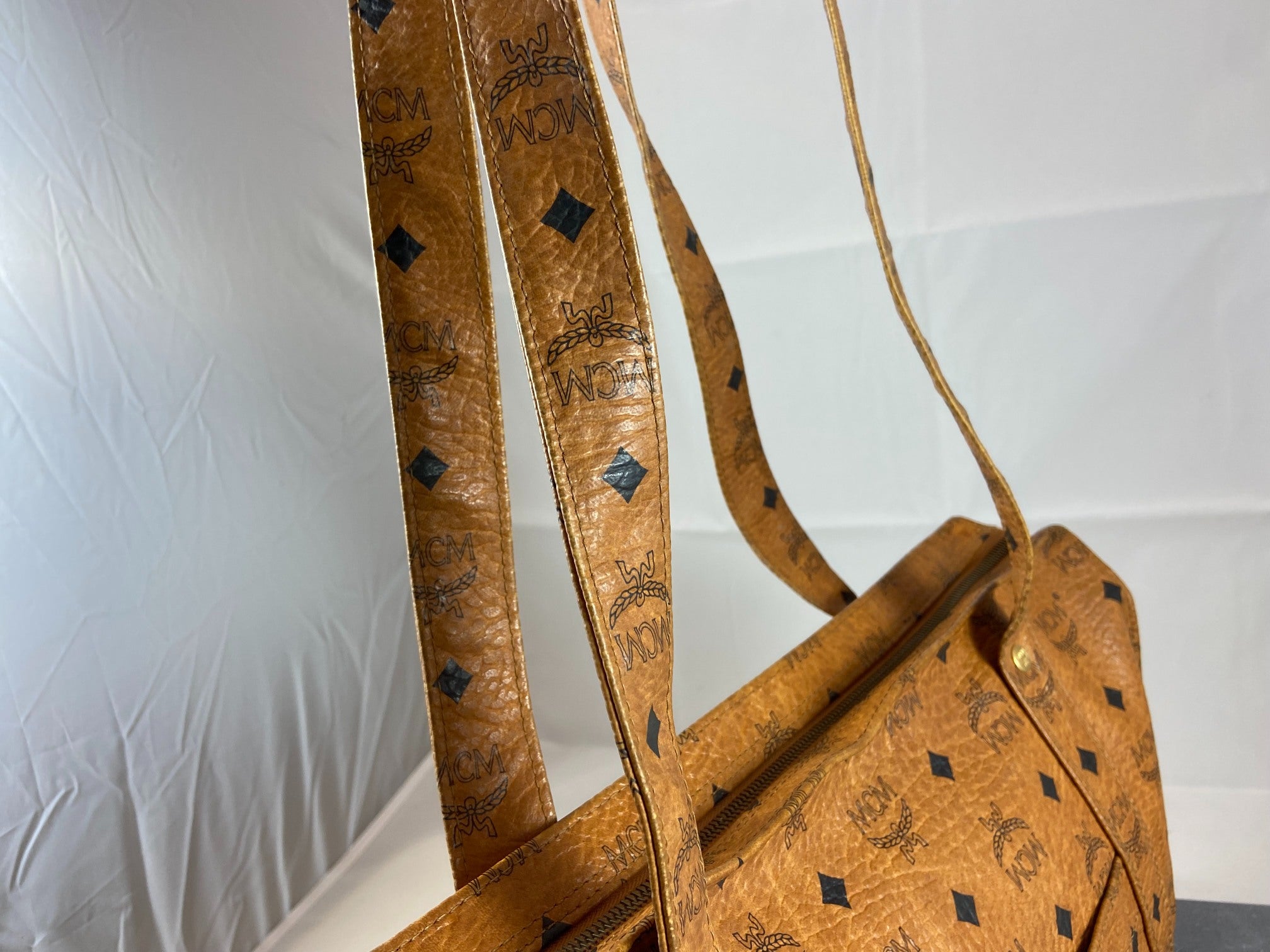 MCM Hand / Tote Bag Beige Visetos Cognac Monogram