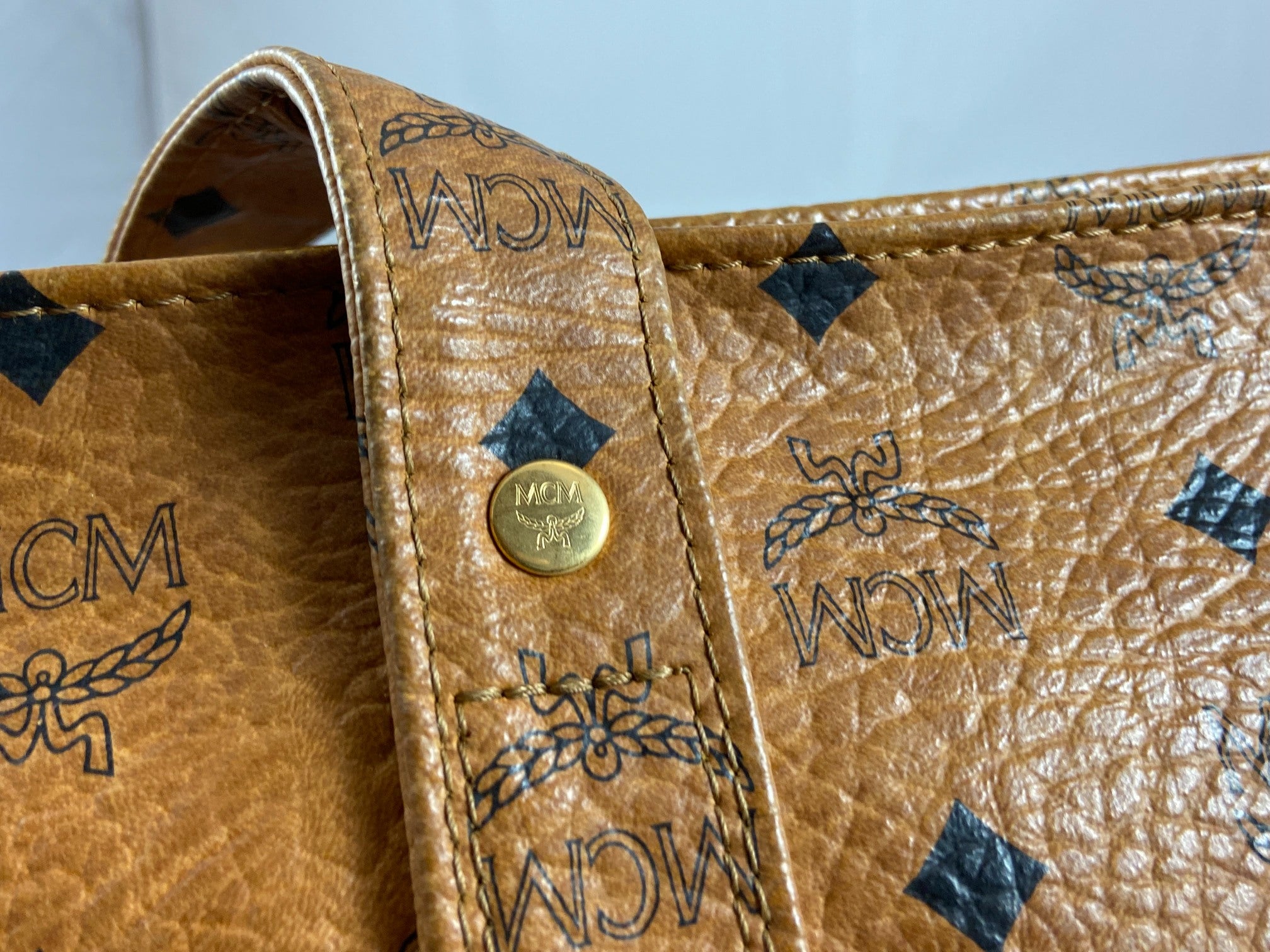 MCM Hand / Tote Bag Beige Visetos Cognac Monogram