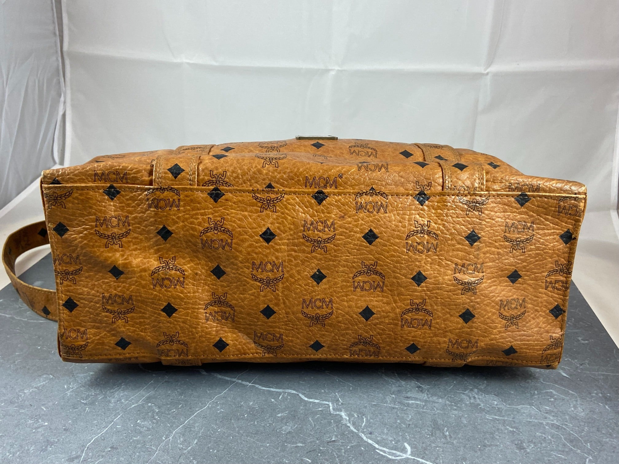 MCM Hand / Tote Bag Beige Visetos Cognac Monogram