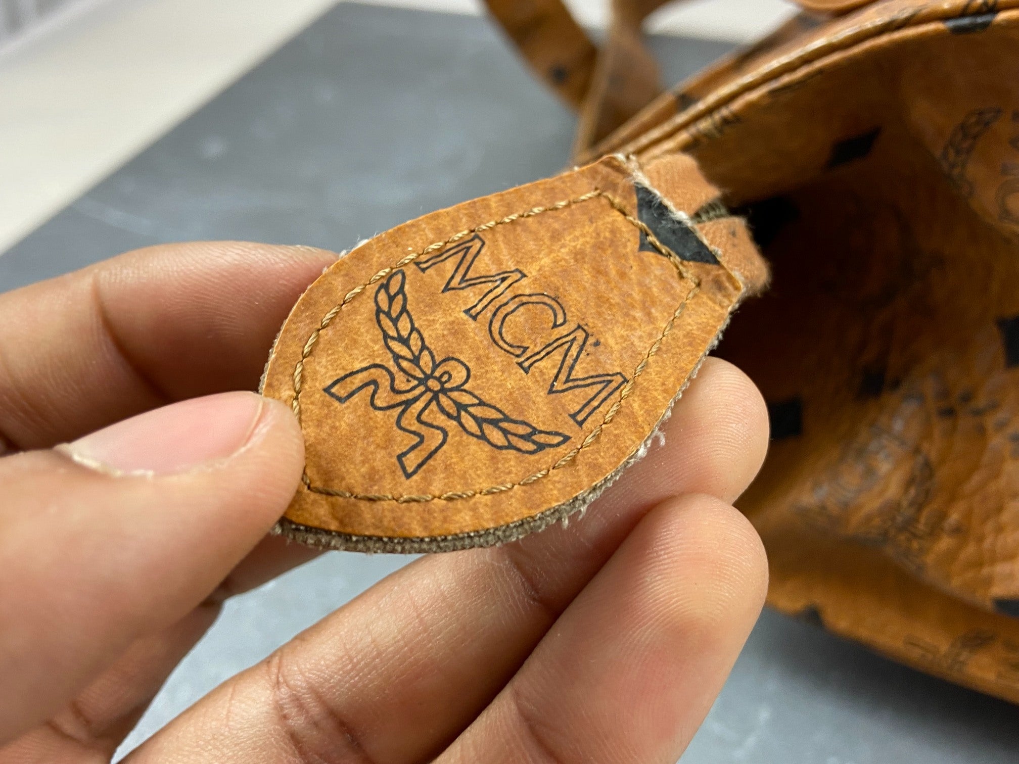 MCM Hand / Tote Bag Beige Visetos Cognac Monogram