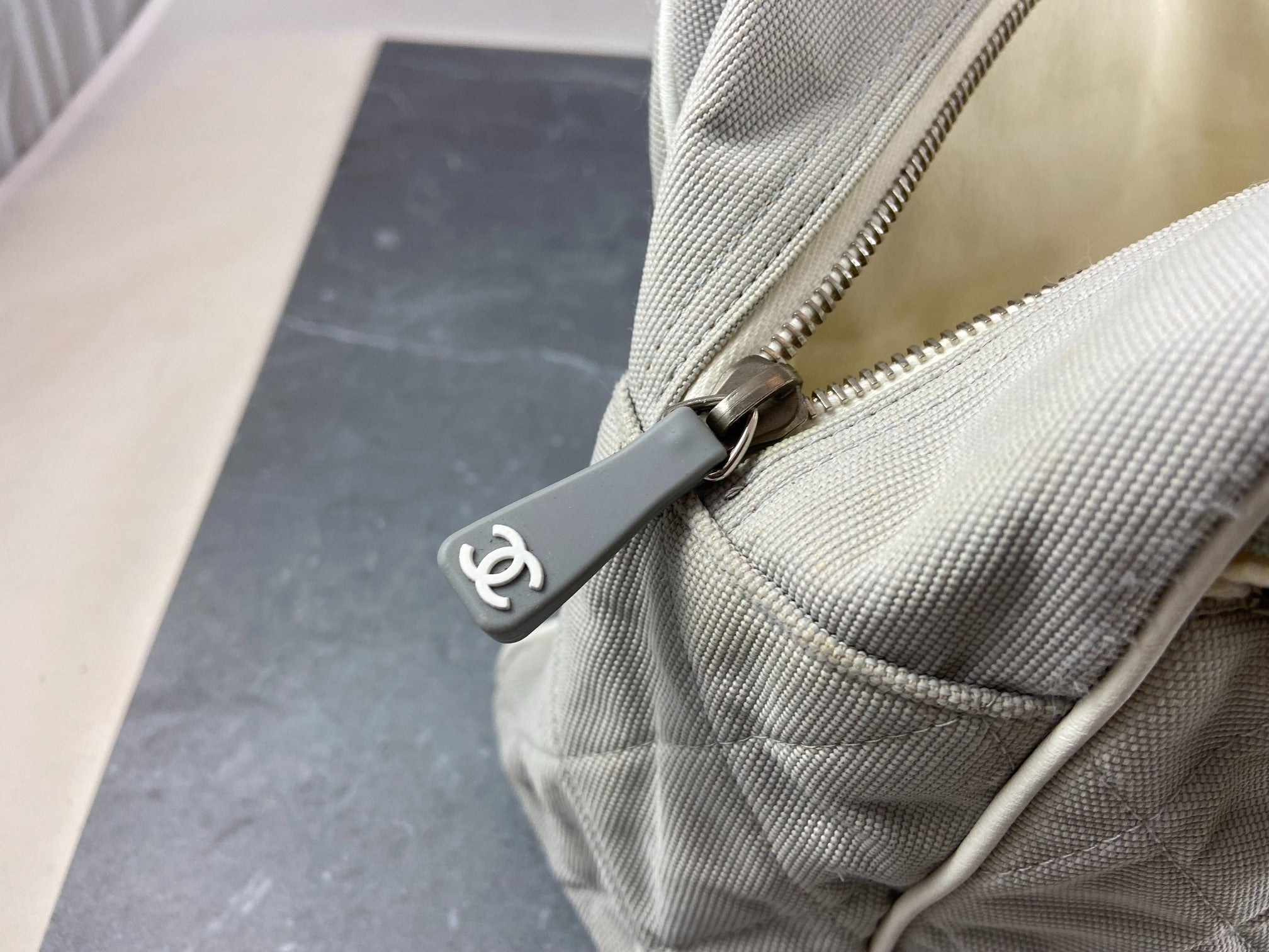 Chanel Bowling Bag Black Quilted Canvas