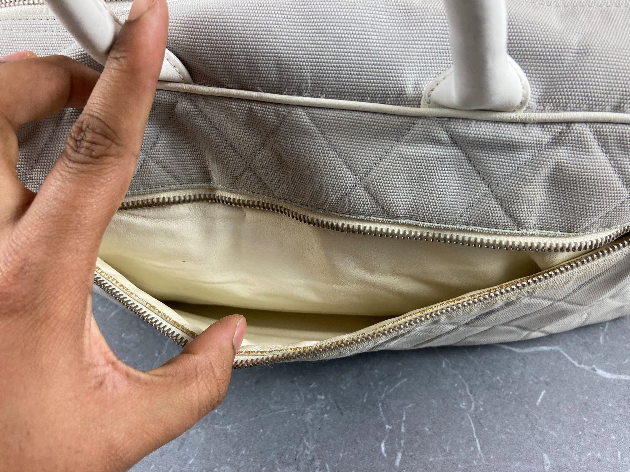 Chanel Bowling Bag Black Quilted Canvas