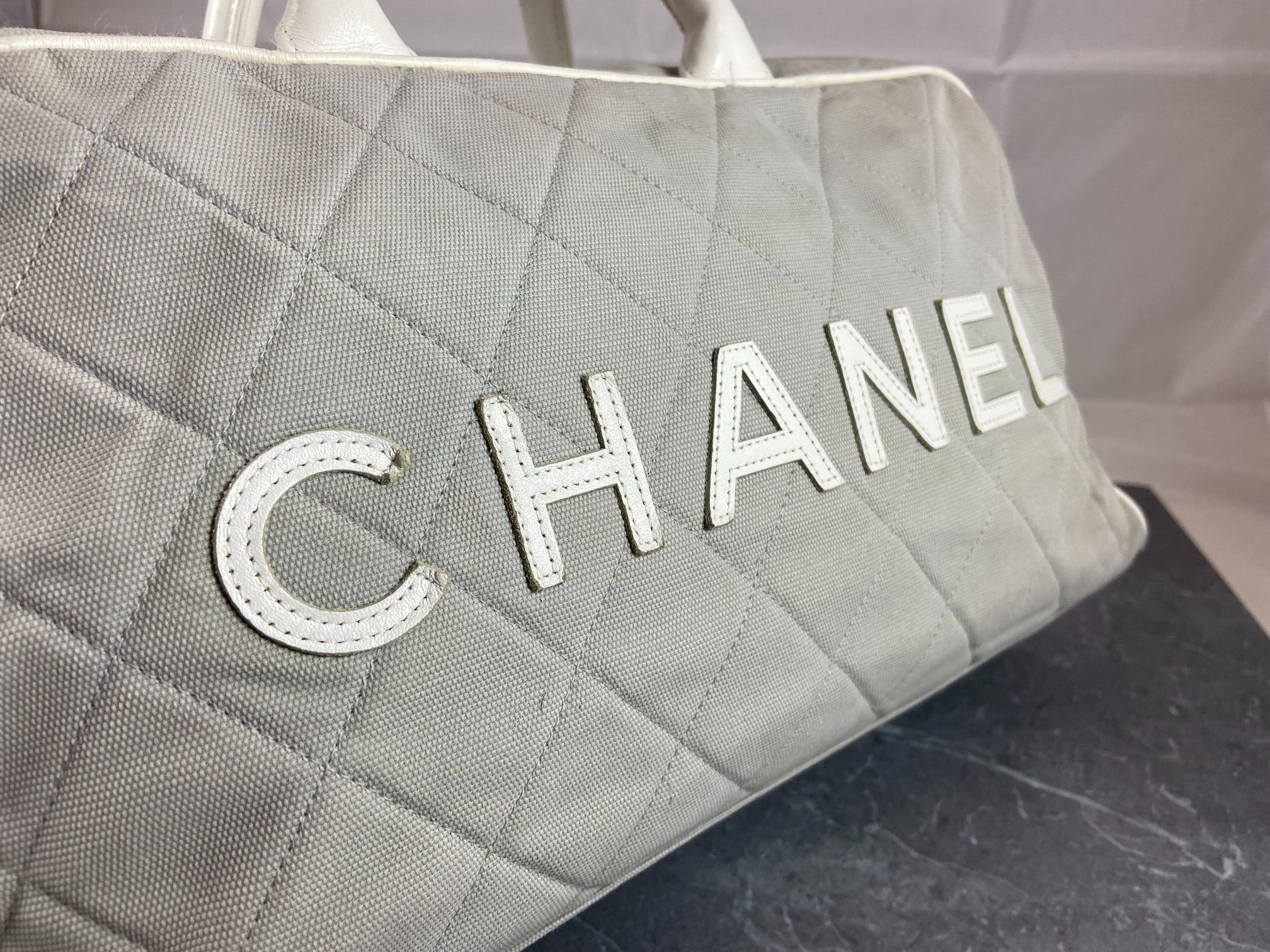 Chanel Bowling Bag Black Quilted Canvas
