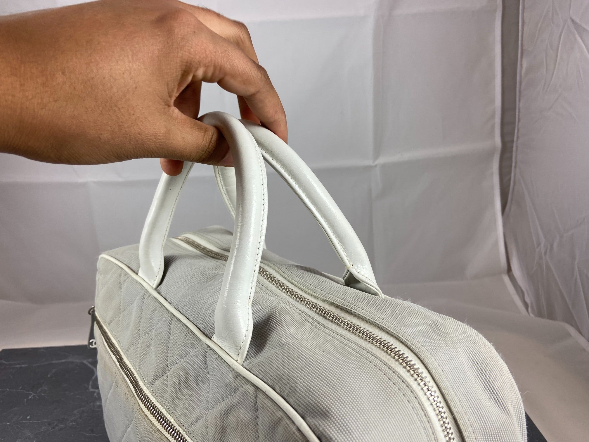 Chanel Bowling Bag Black Quilted Canvas