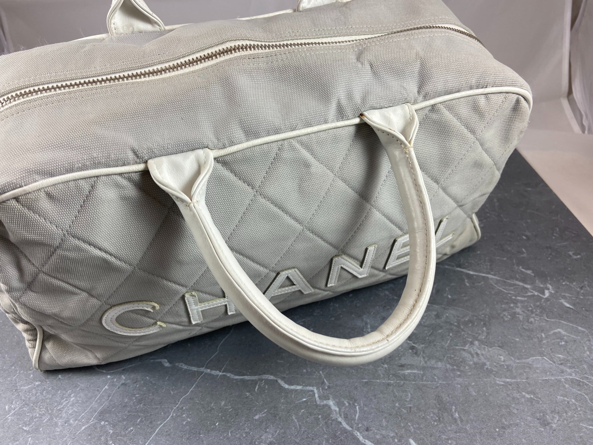 Chanel Bowling Bag Black Quilted Canvas