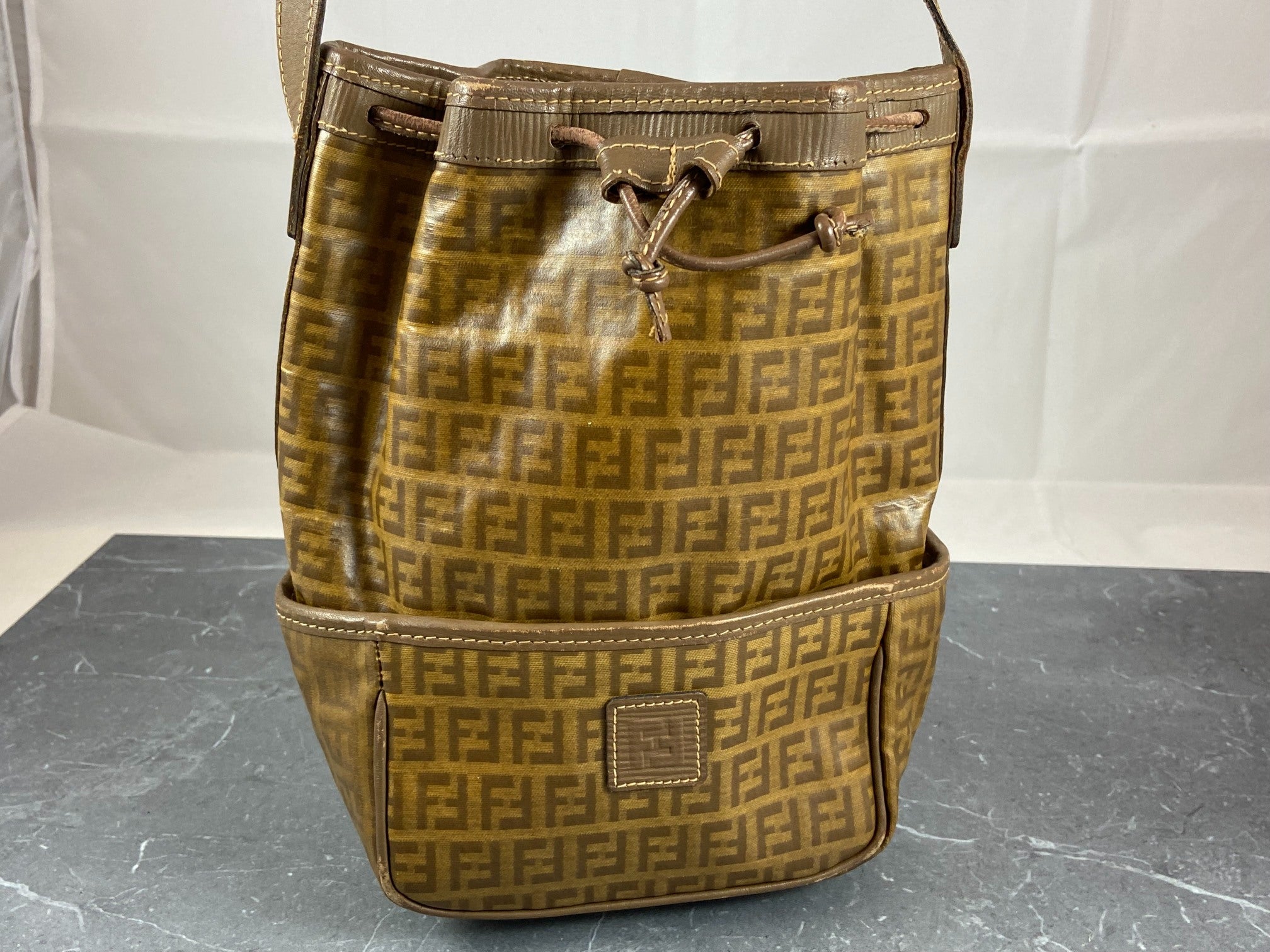 Fendi Shoulder Bag Beige Zucchino Monogram