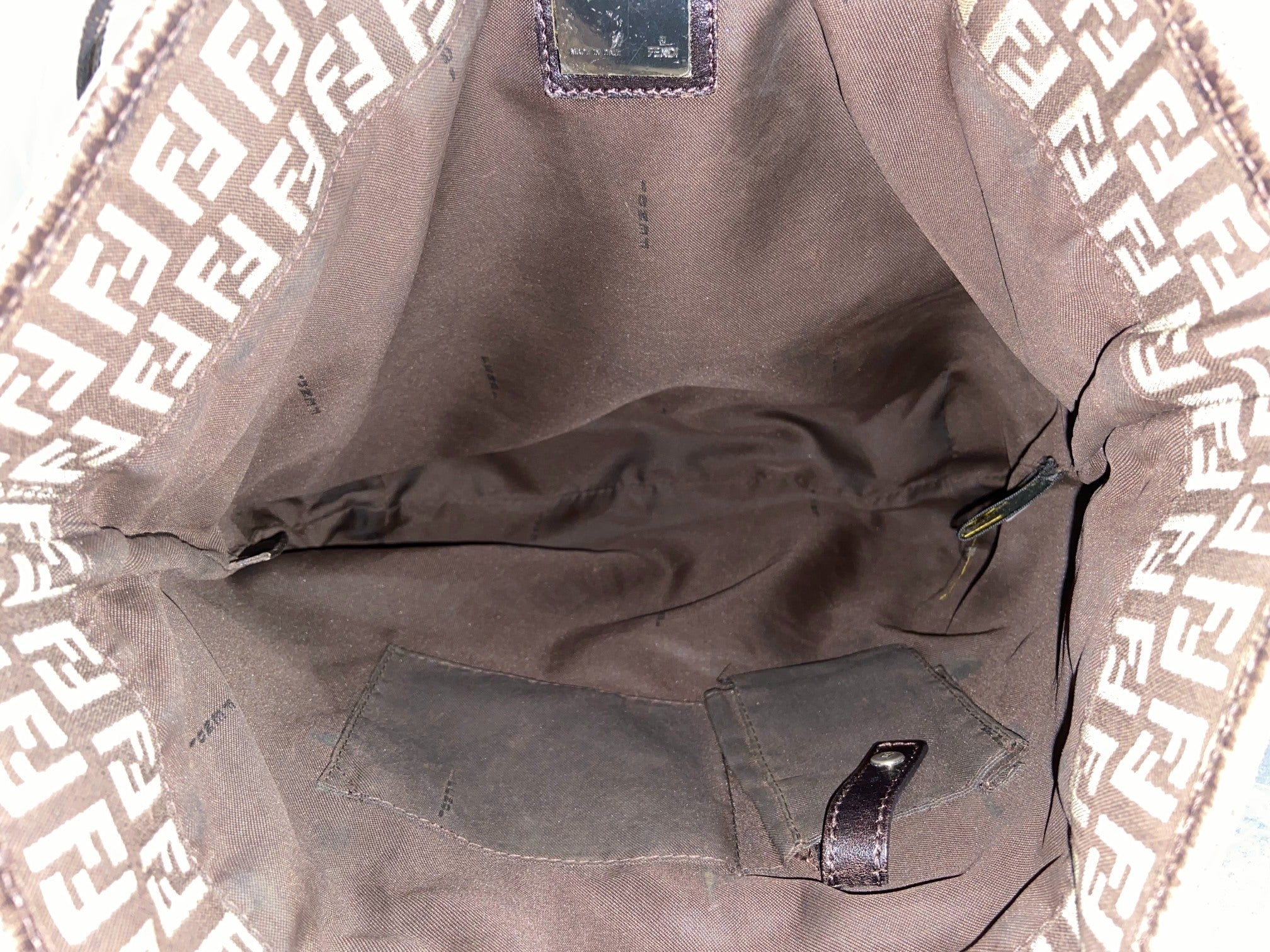 Fendi Hand / Shoulder Bag Black Zucchino Monogram