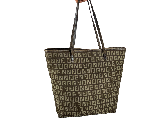 Fendi Hand / Shoulder Bag Black Zucchino Monogram