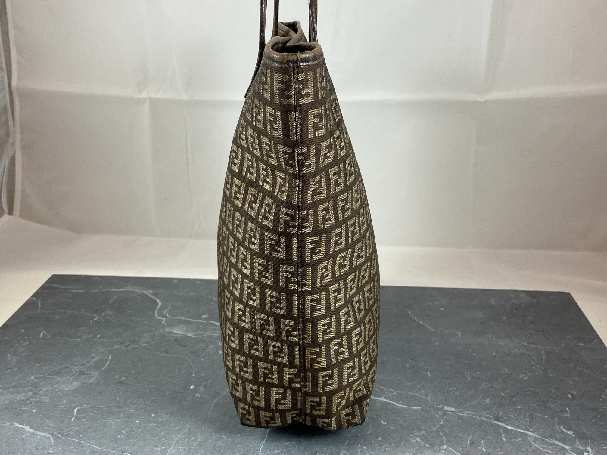 Fendi Hand / Shoulder Bag Black Zucchino Monogram