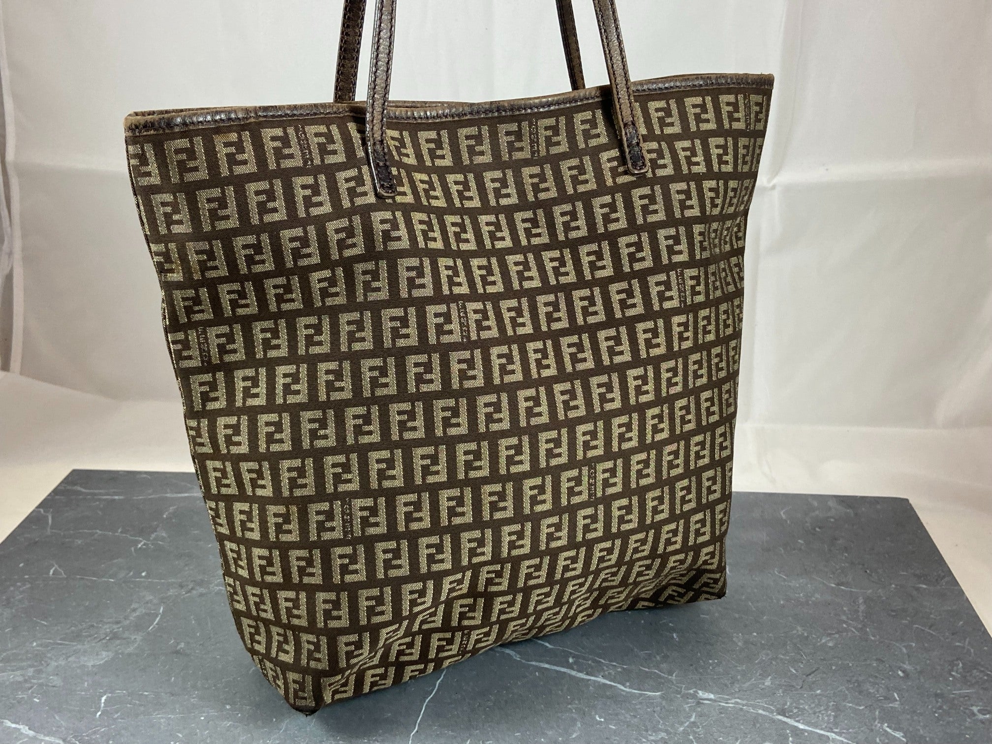 Fendi Hand / Shoulder Bag Black Zucchino Monogram