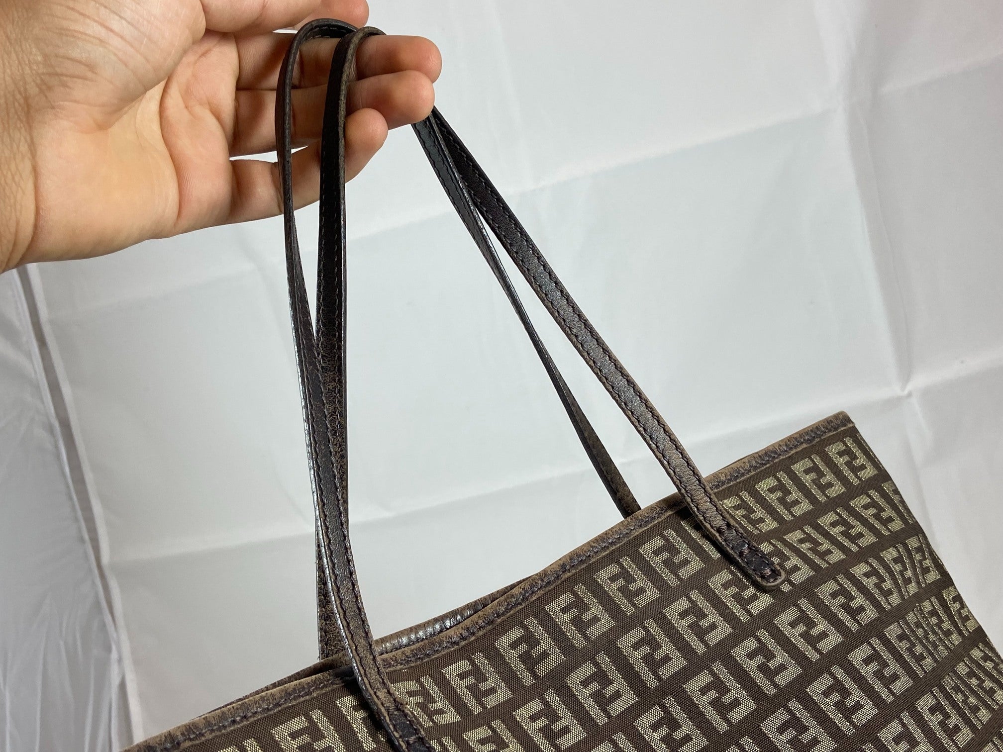 Fendi Hand / Shoulder Bag Black Zucchino Monogram