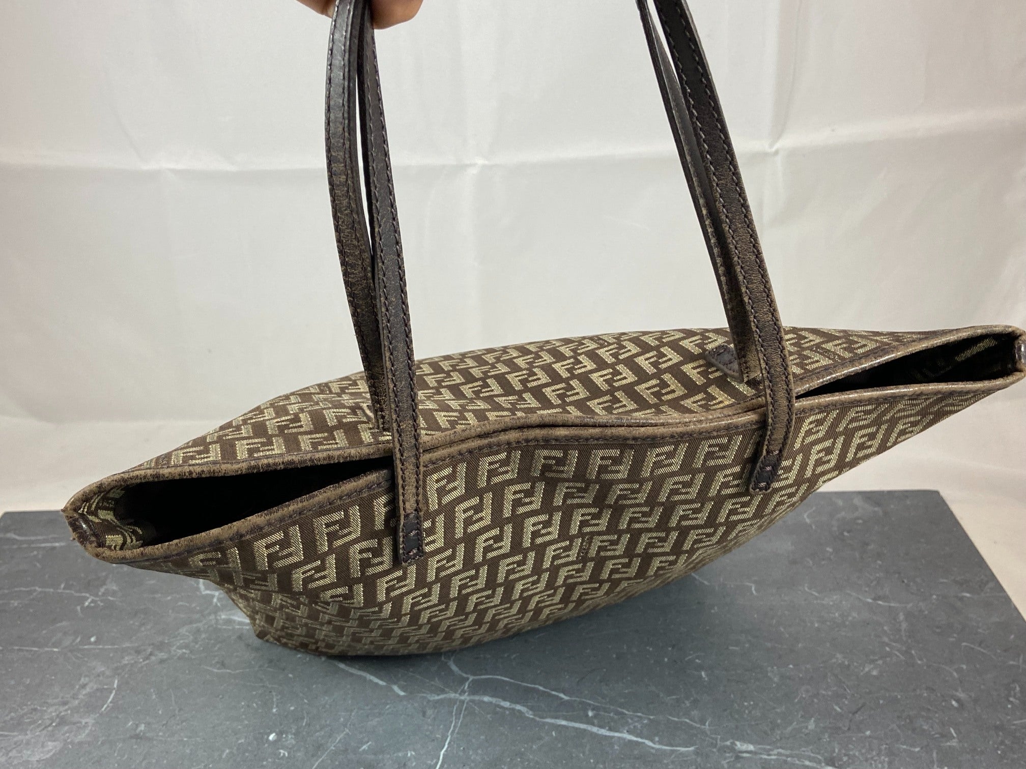 Fendi Hand / Shoulder Bag Black Zucchino Monogram