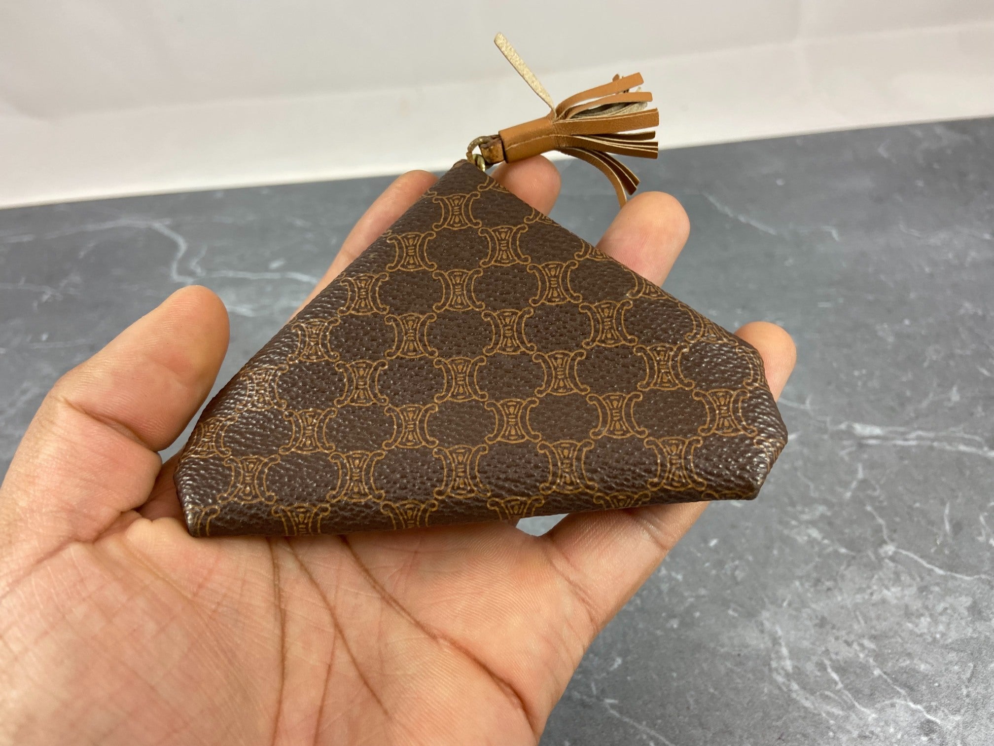 Celine Macadam Coin Purse Brown