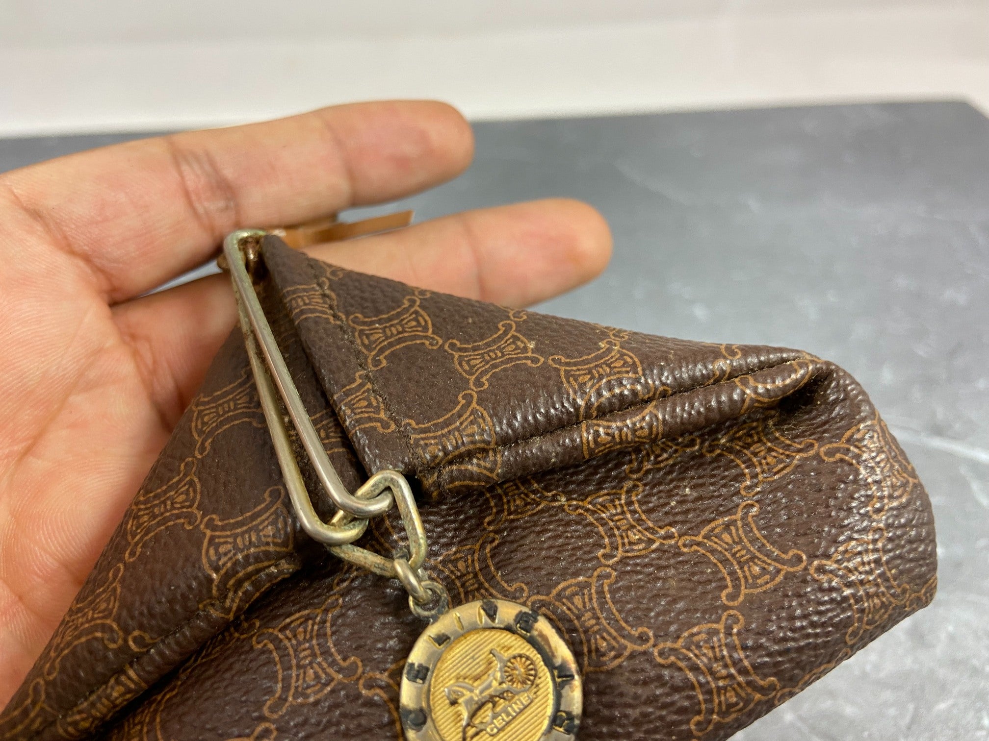 Celine Macadam Coin Purse Brown