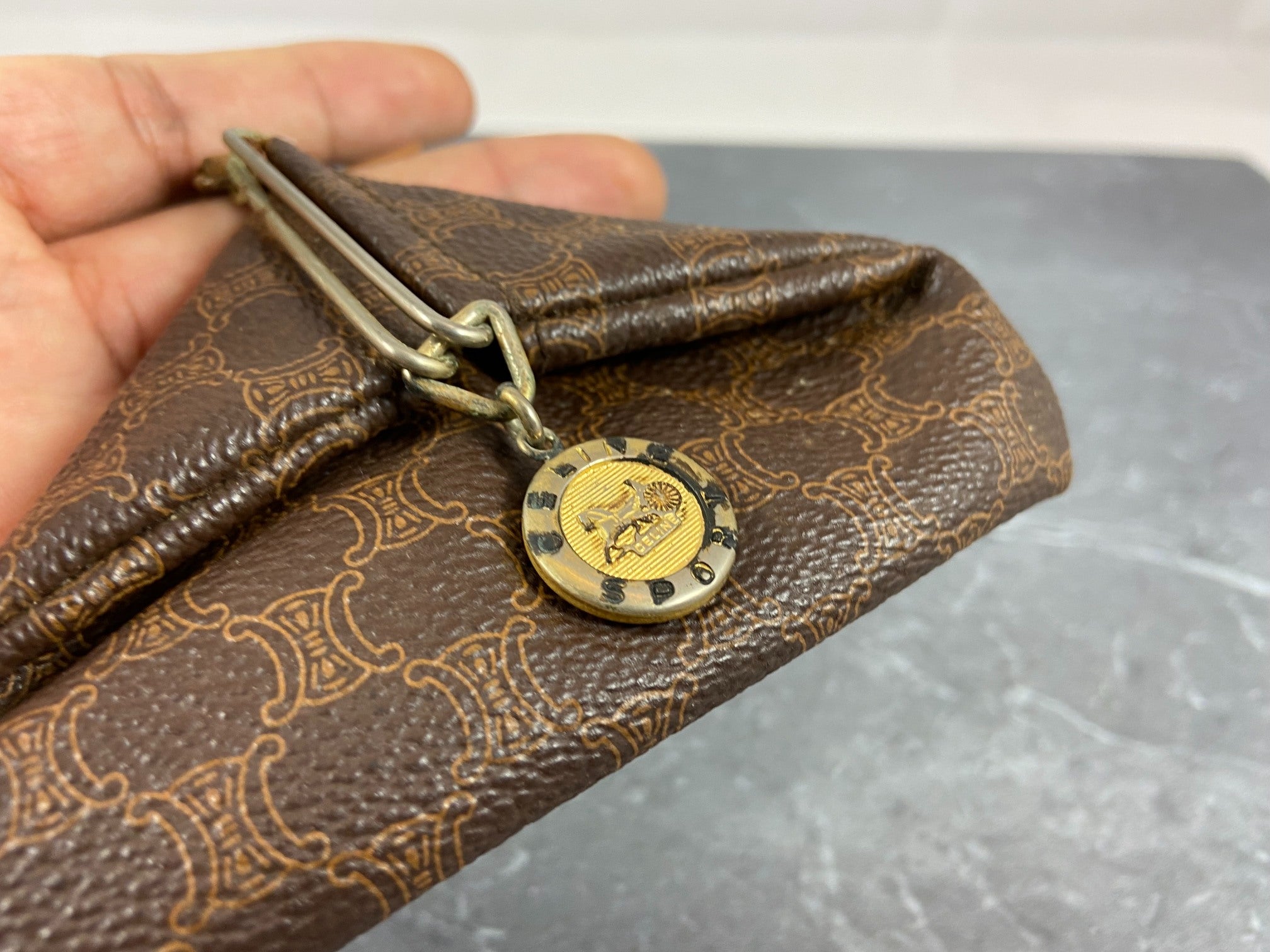 Celine Macadam Coin Purse Brown