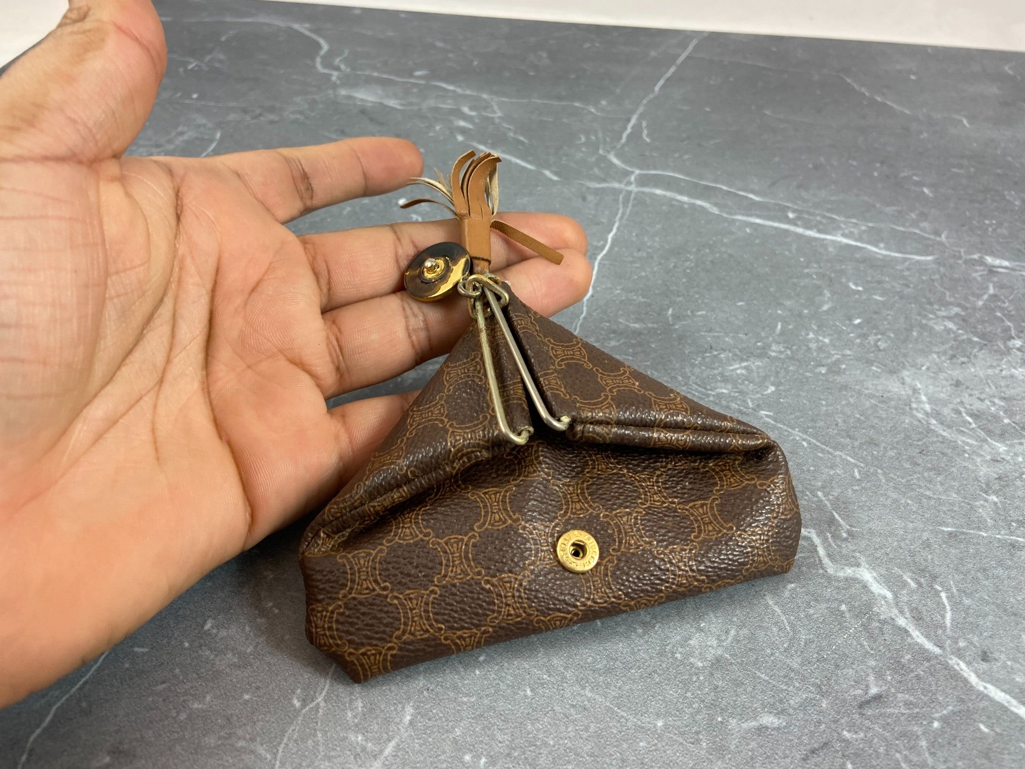 Celine Macadam Coin Purse Brown