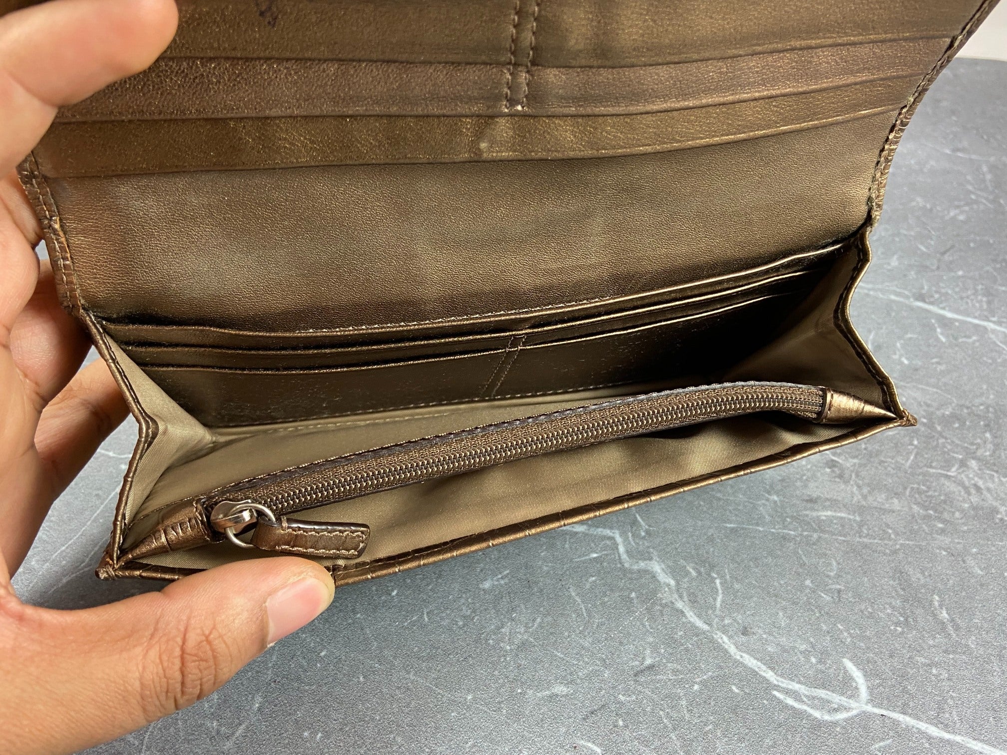 Gucci Long Wallet Brown GG Monogram Leather