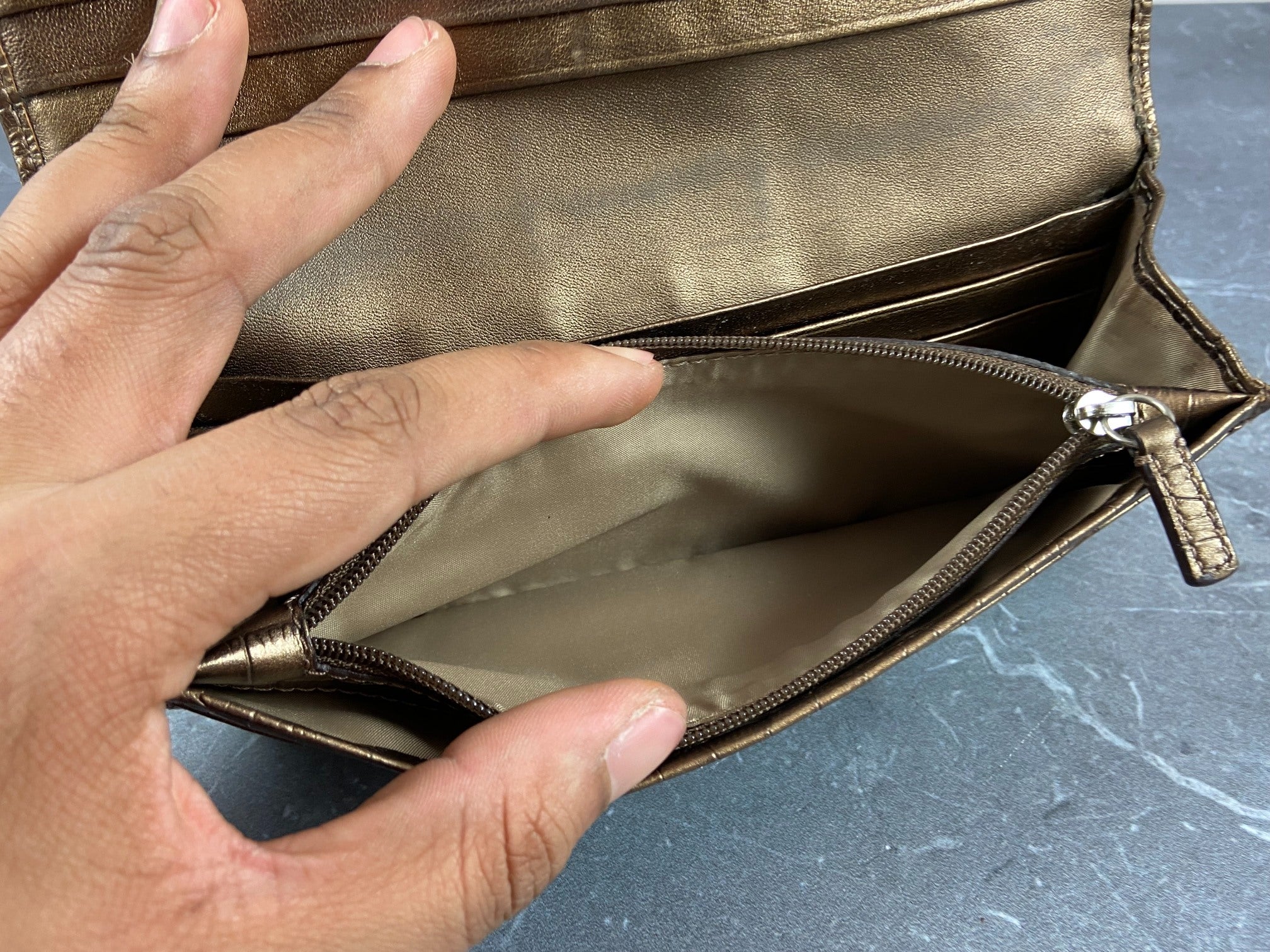 Gucci Long Wallet Brown GG Monogram Leather