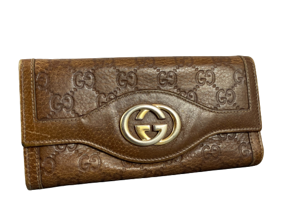 Gucci Long Wallet Brown GG Monogram Leather