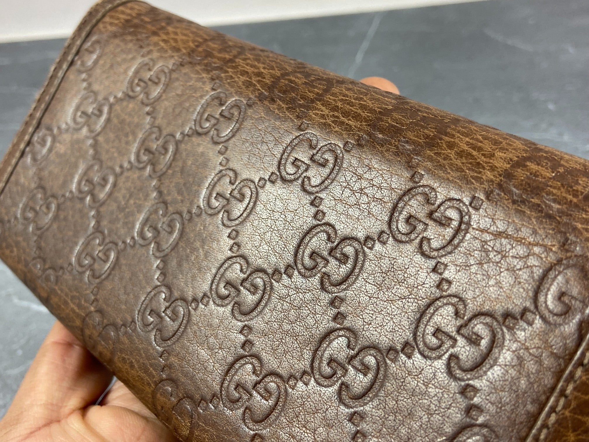 Gucci Long Wallet Brown GG Monogram Leather