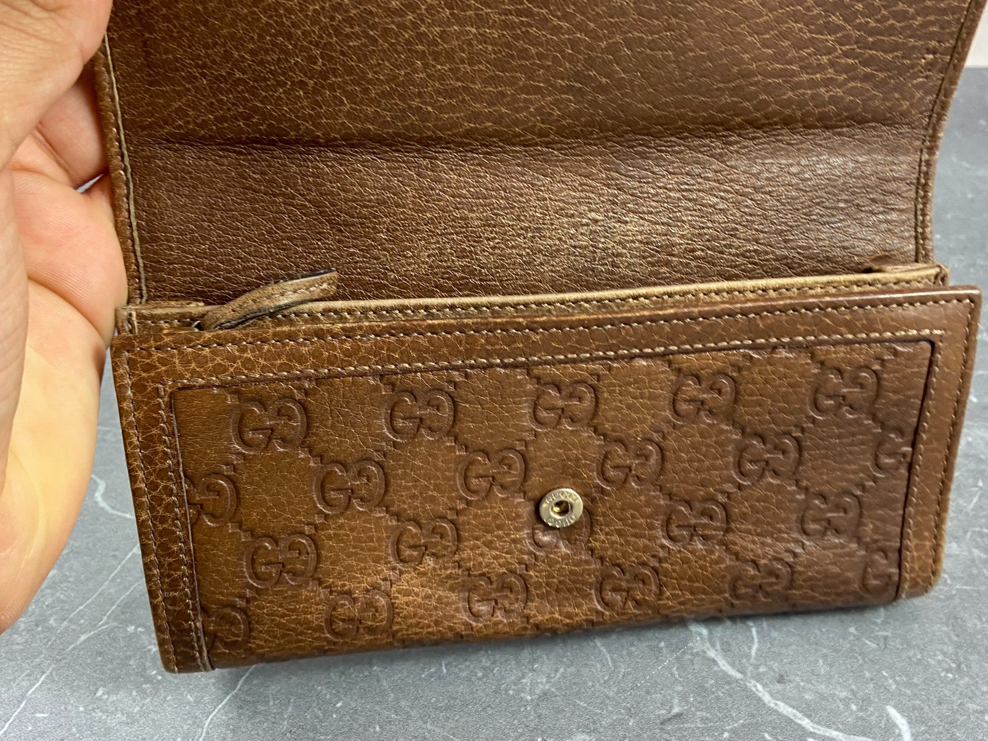 Gucci Long Wallet Brown GG Monogram Leather