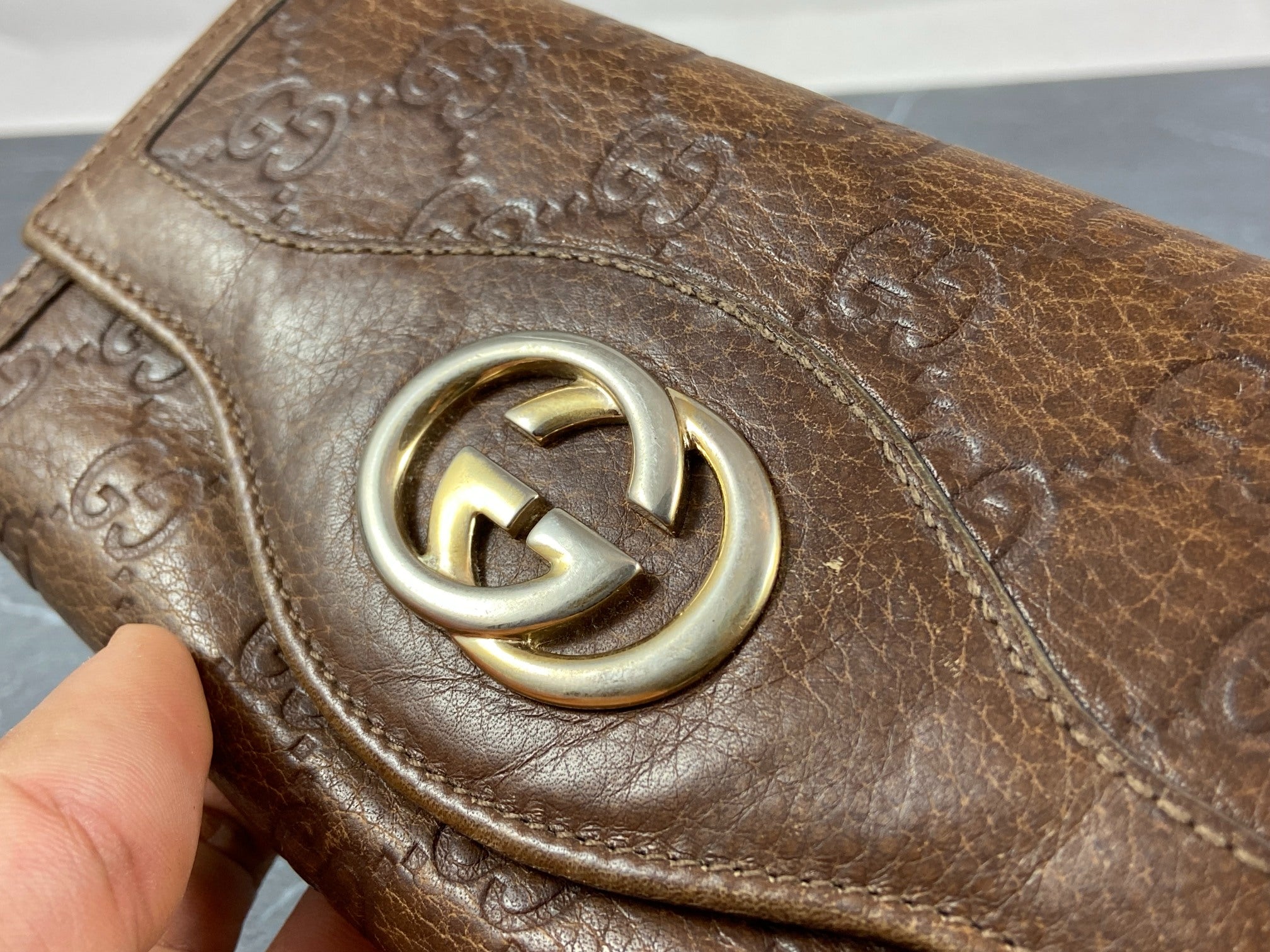 Gucci Long Wallet Brown GG Monogram Leather