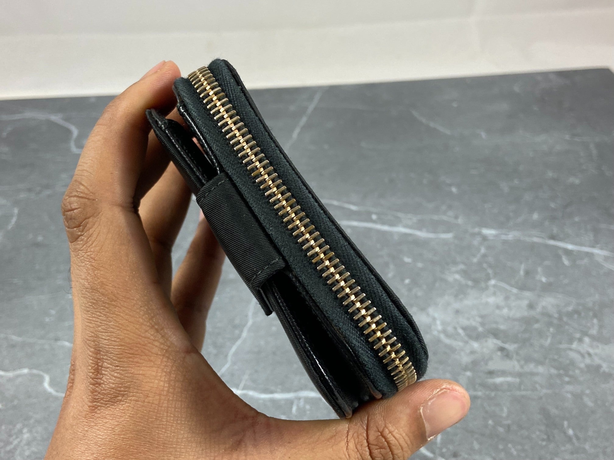 Prada Tessuto Nylon Compact Zip Wallet Black