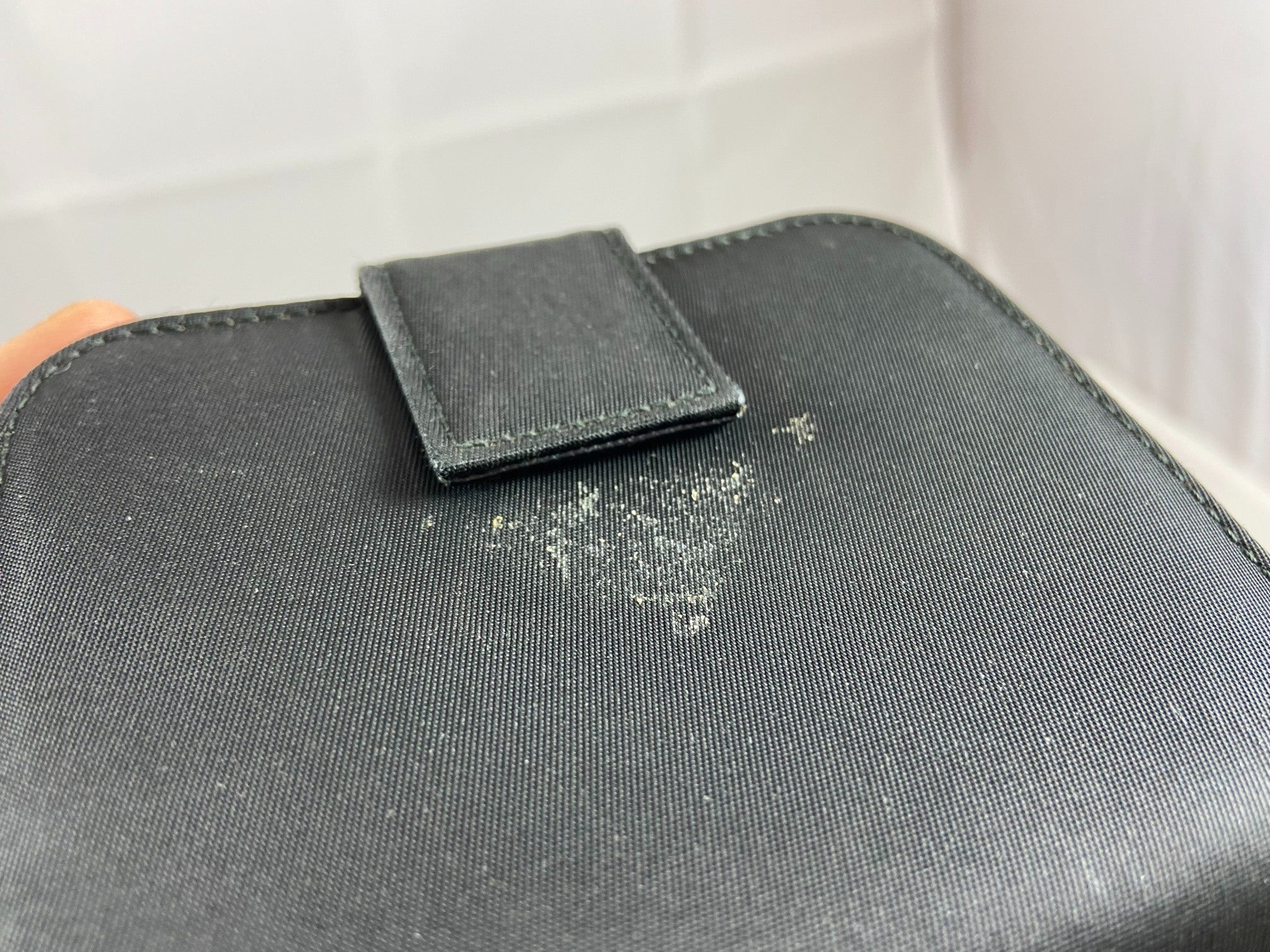 Prada Tessuto Nylon Compact Zip Wallet Black