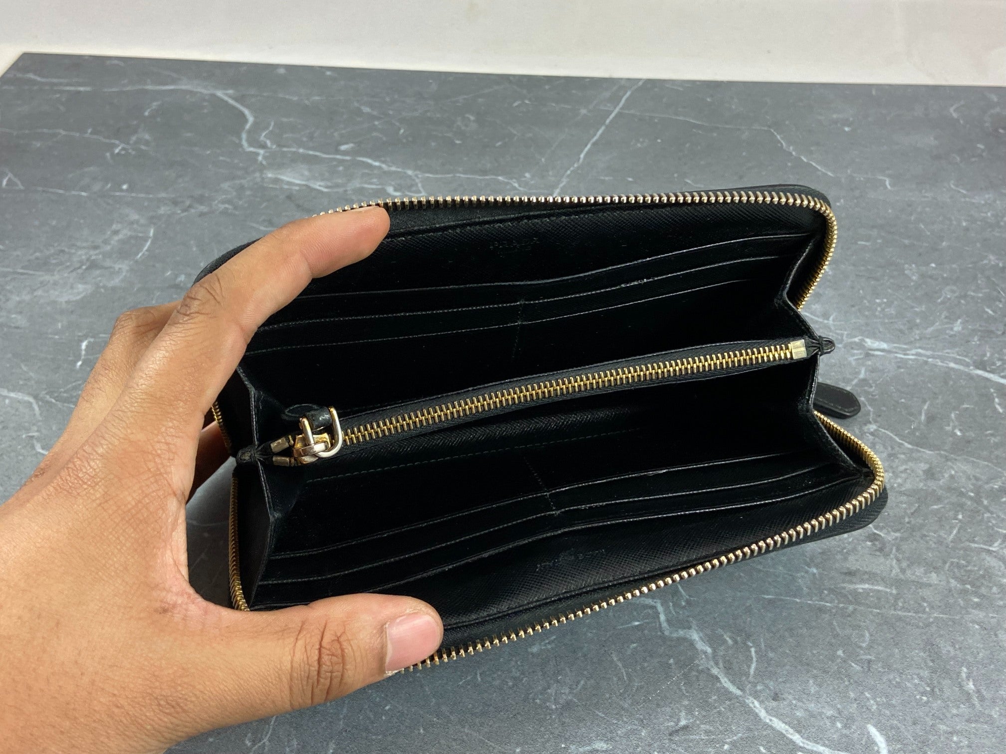 Prada Tessuto Nylon Zippy Wallet Black