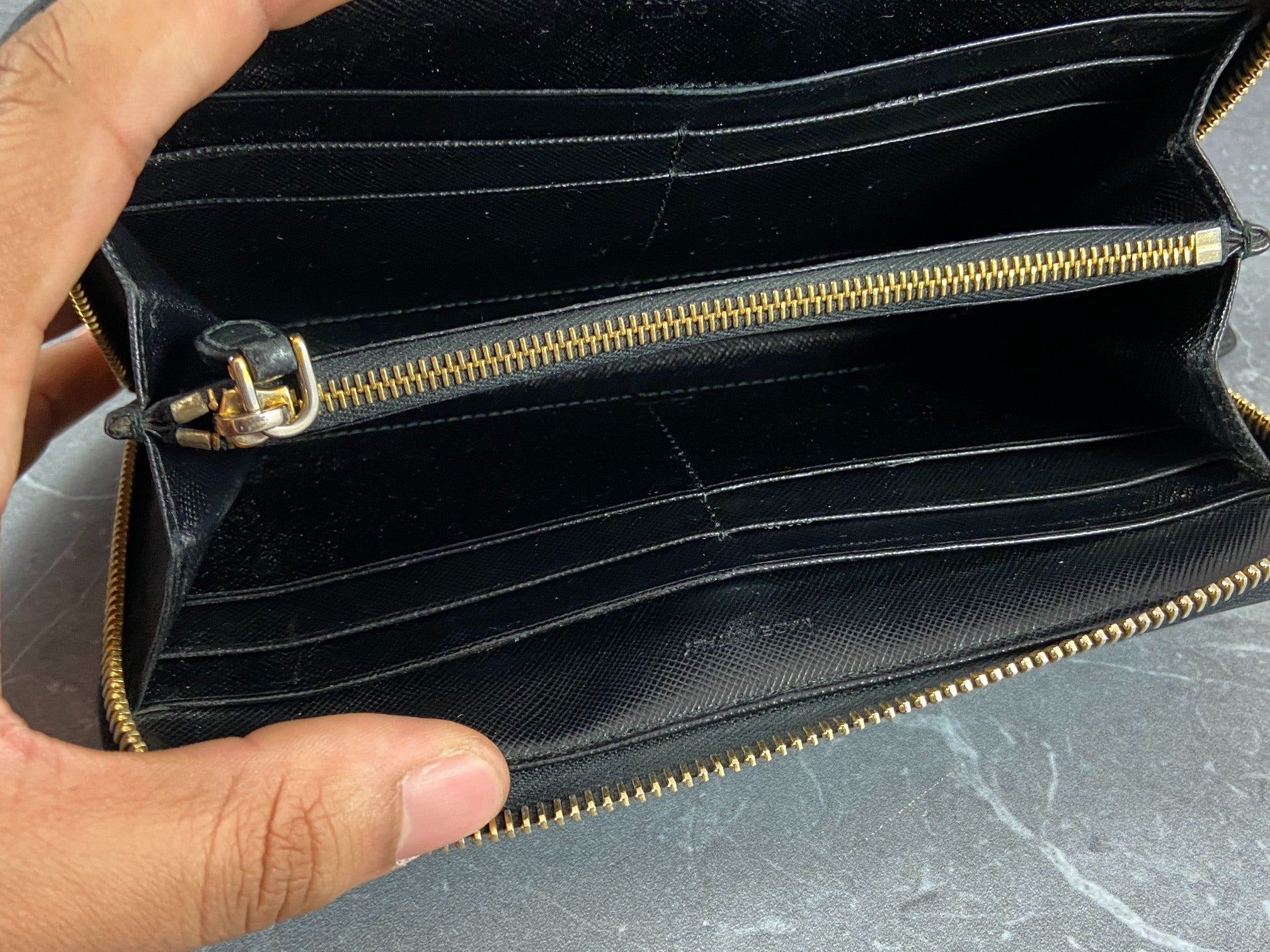 Prada Tessuto Nylon Zippy Wallet Black