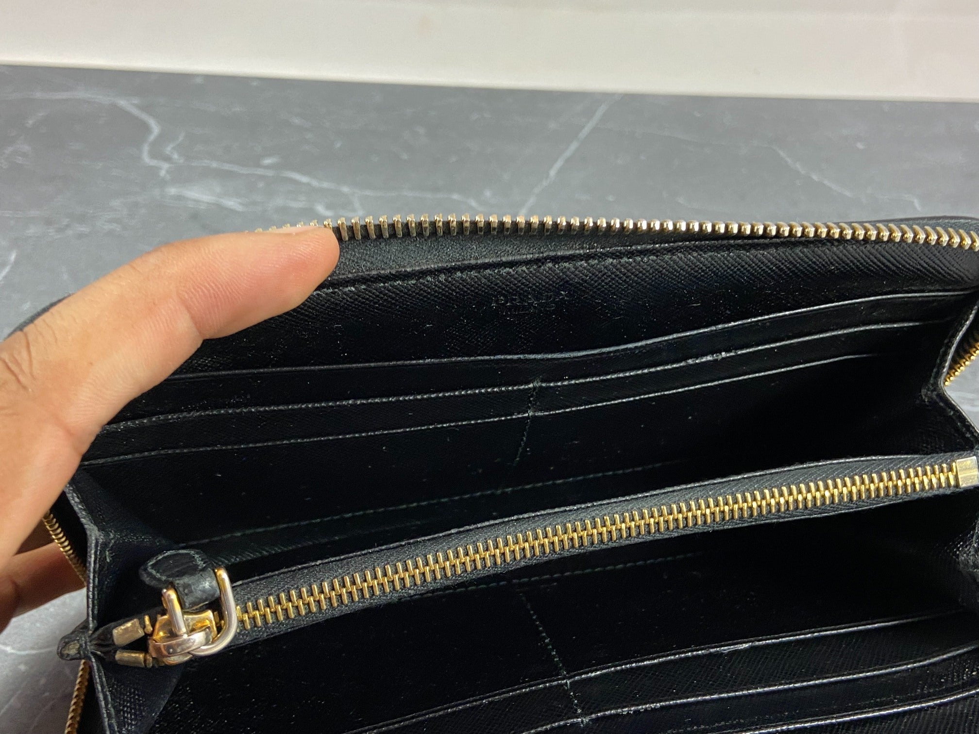 Prada Tessuto Nylon Zippy Wallet Black