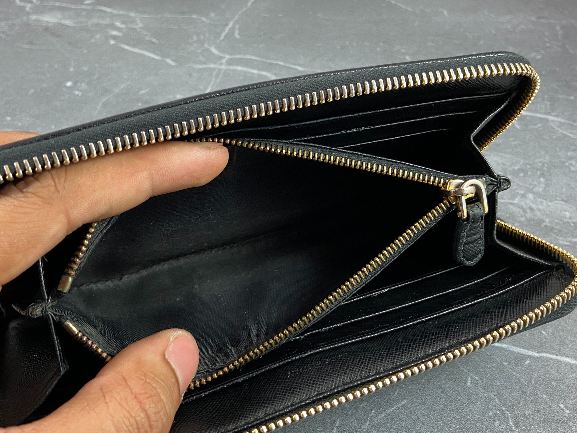 Prada Tessuto Nylon Zippy Wallet Black