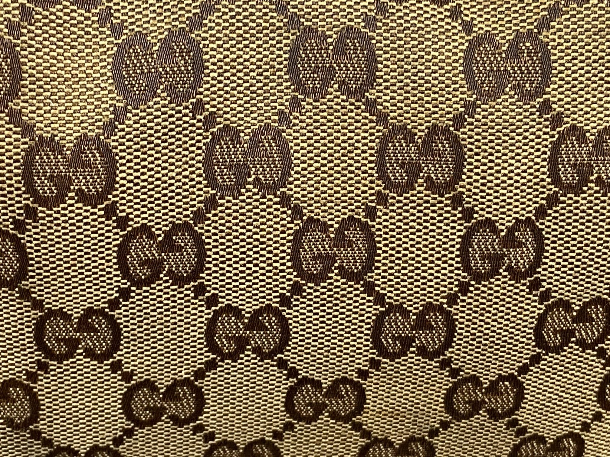 Gucci Hobo Bag Beige GG Monogram + Brown Leather