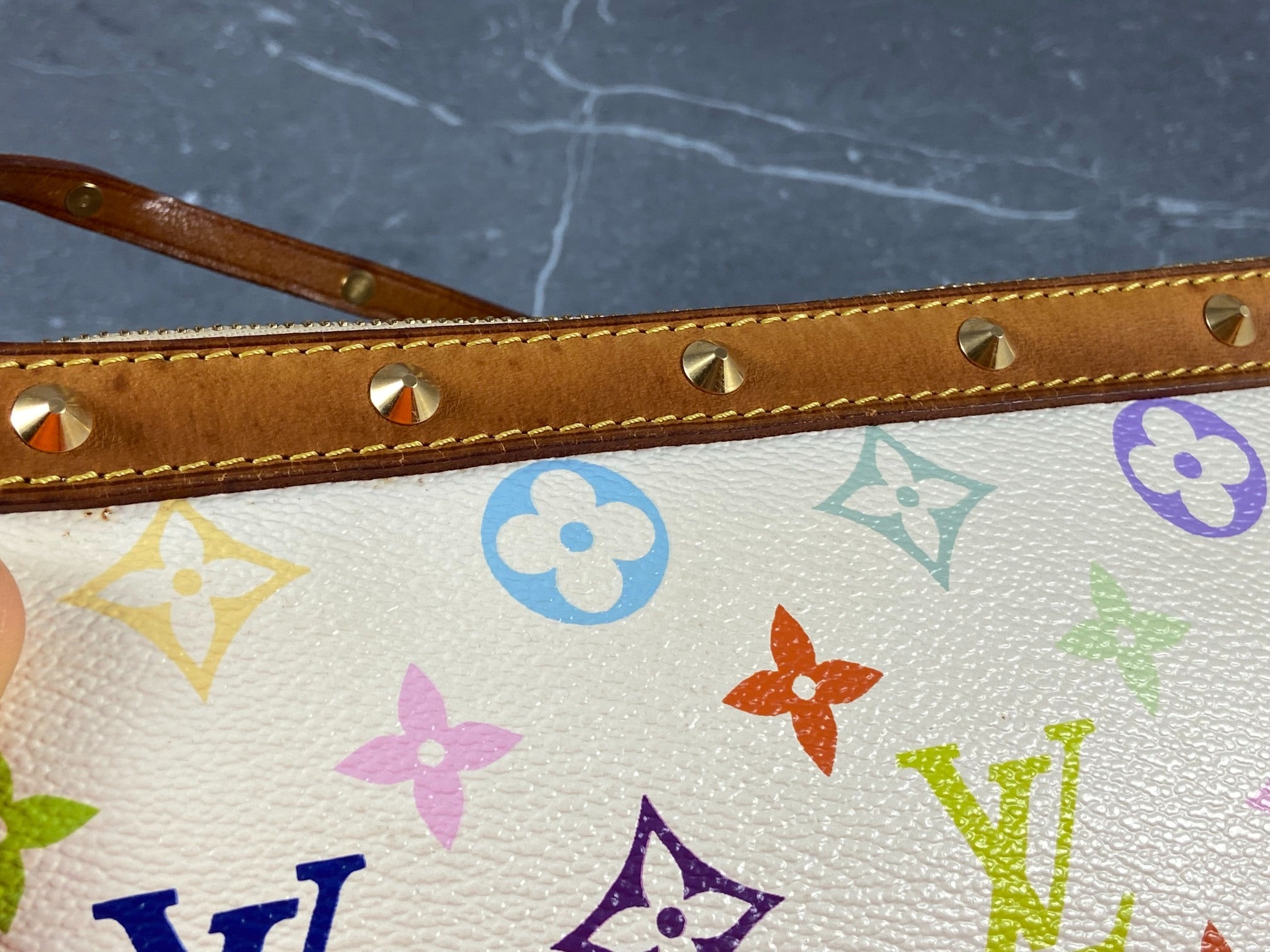 Louis Vuitton Takashi Murakami Multicolor Pochette Accessoires White
